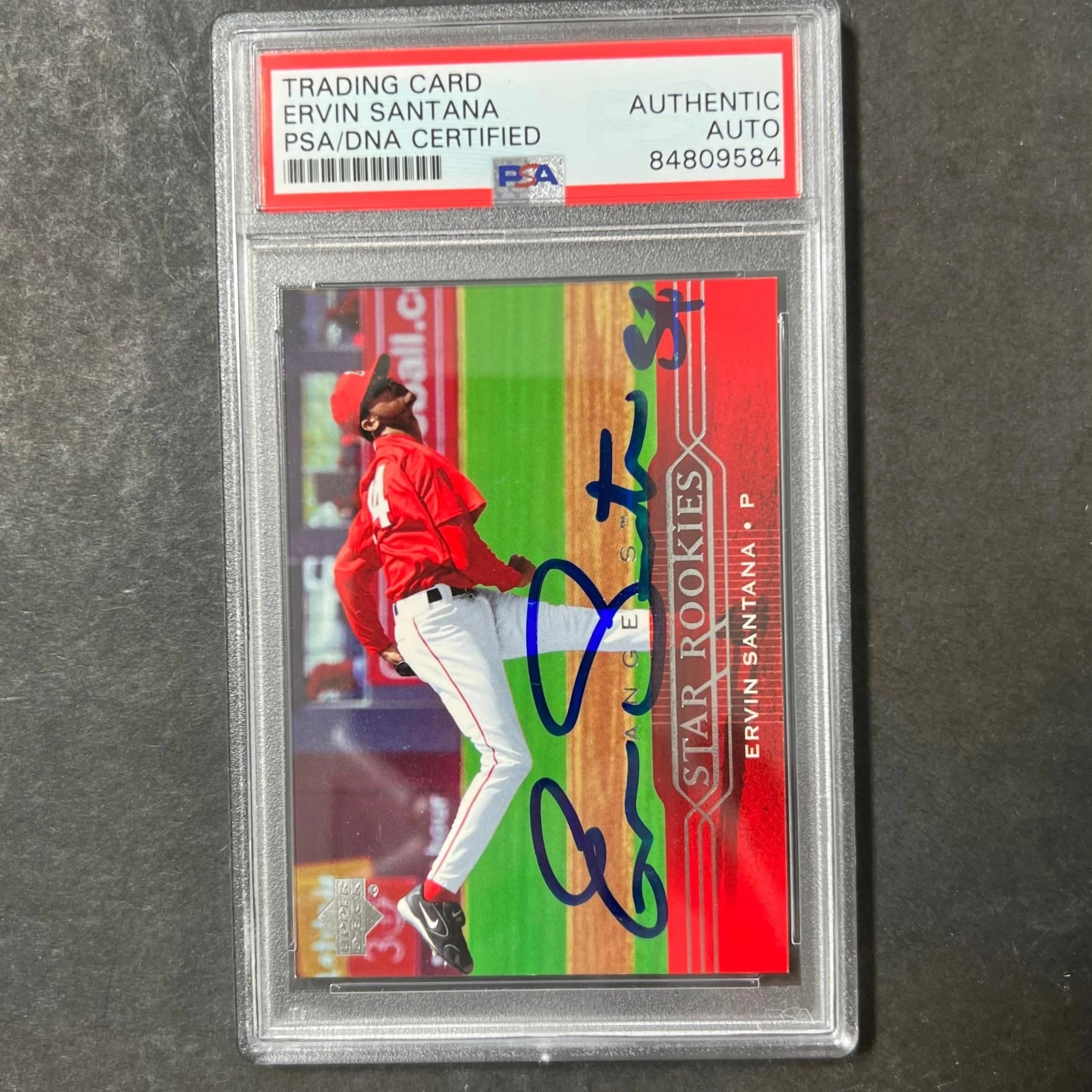 2005 Upperdeck Star Rookies #437 Ervin Santana Signed Card AUTO PSA/DNA Slabbed