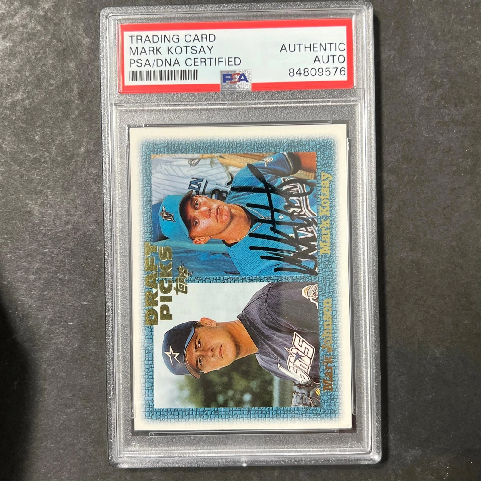 1995-96 Topps #483 Mark Kotsay Signed Card PSA Slabbed Auto Marlins