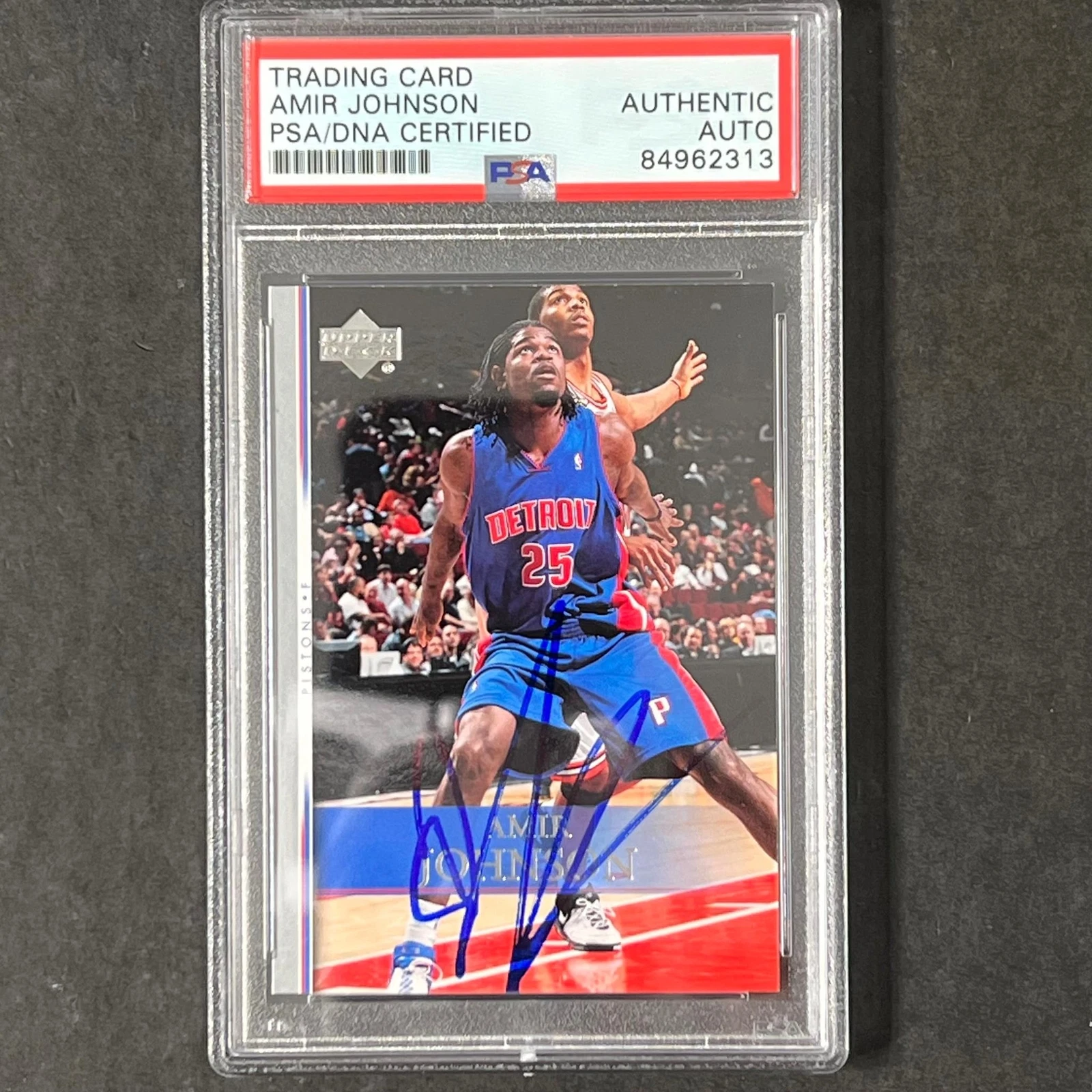 2007-08 Upper Deck #126 Amir Johnson Signed Card AUTO PSA Slabbed Pistons