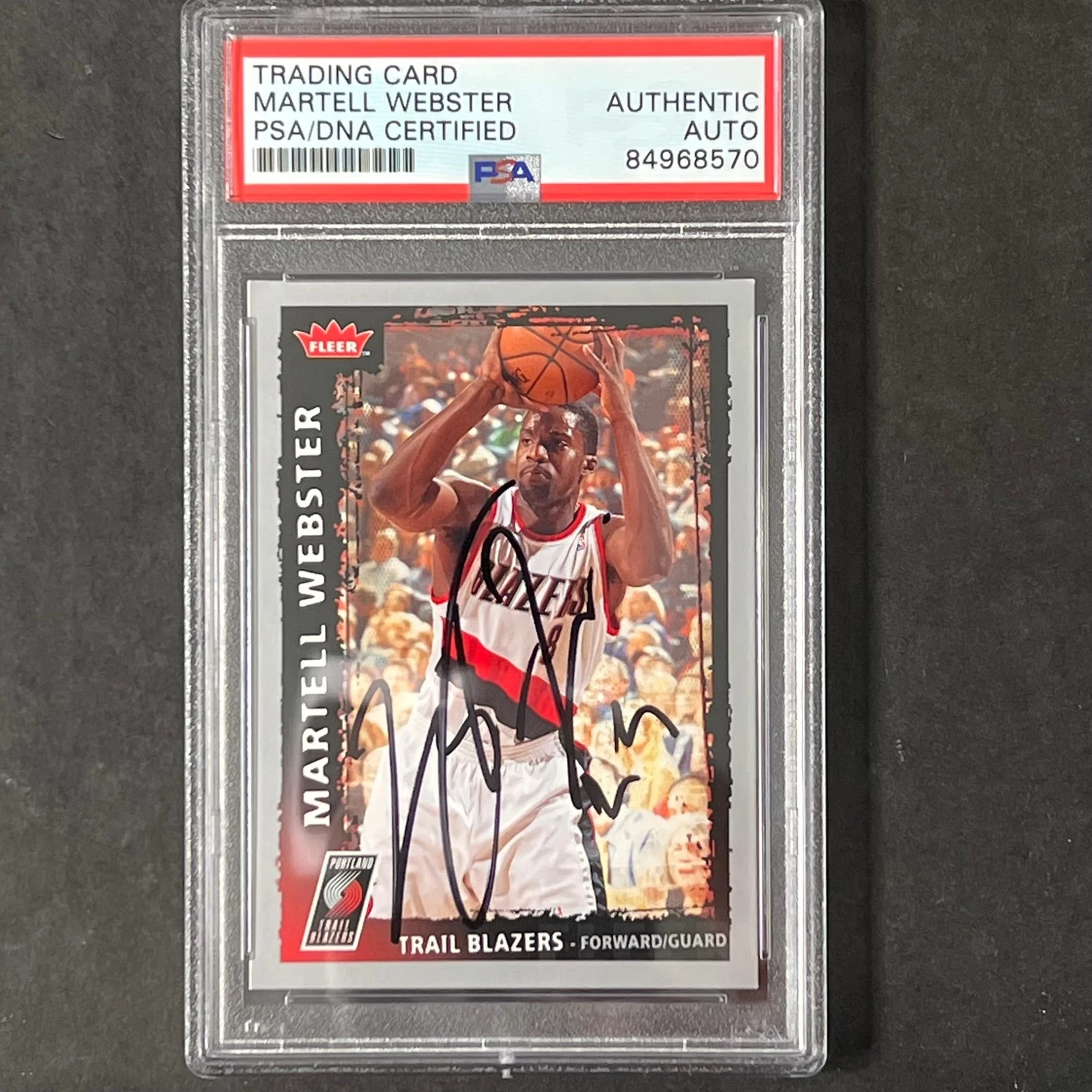 2008-09 NBA Fleer #167 Martell Webster Signed Card AUTO PSA Slabbed Trail Blazer