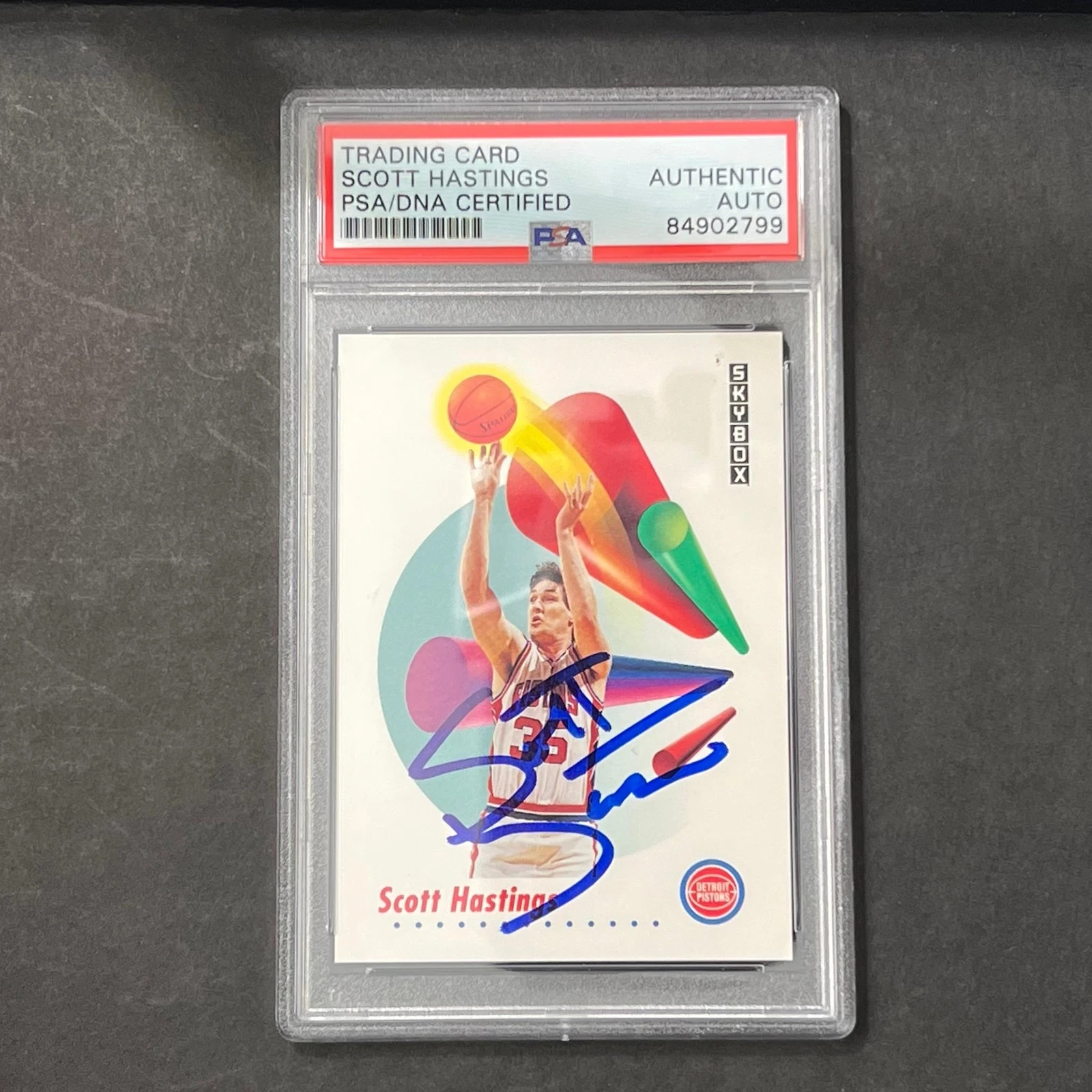 1991 Skybox #83 Scott Hastings Signed Card AUTO PSA Slabbed Pistons