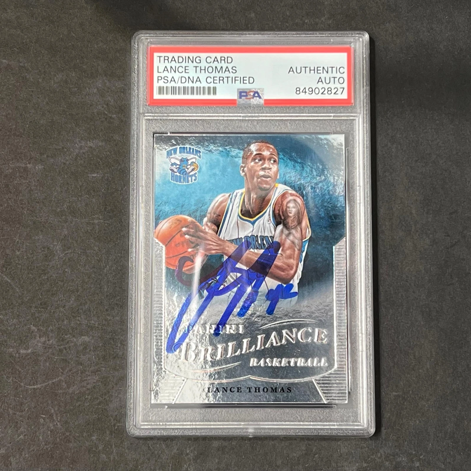 2012-13 Panini Brilliance #237 Lance Thomas Signed Card AUTO PSA Slabbed Hornets