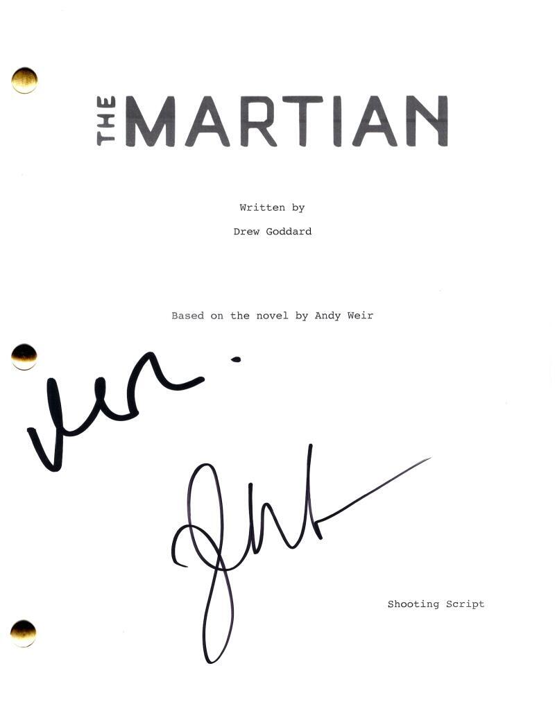 Matt Damon & Jessica Chastain Signed Autograph The Martian Full Movie Script