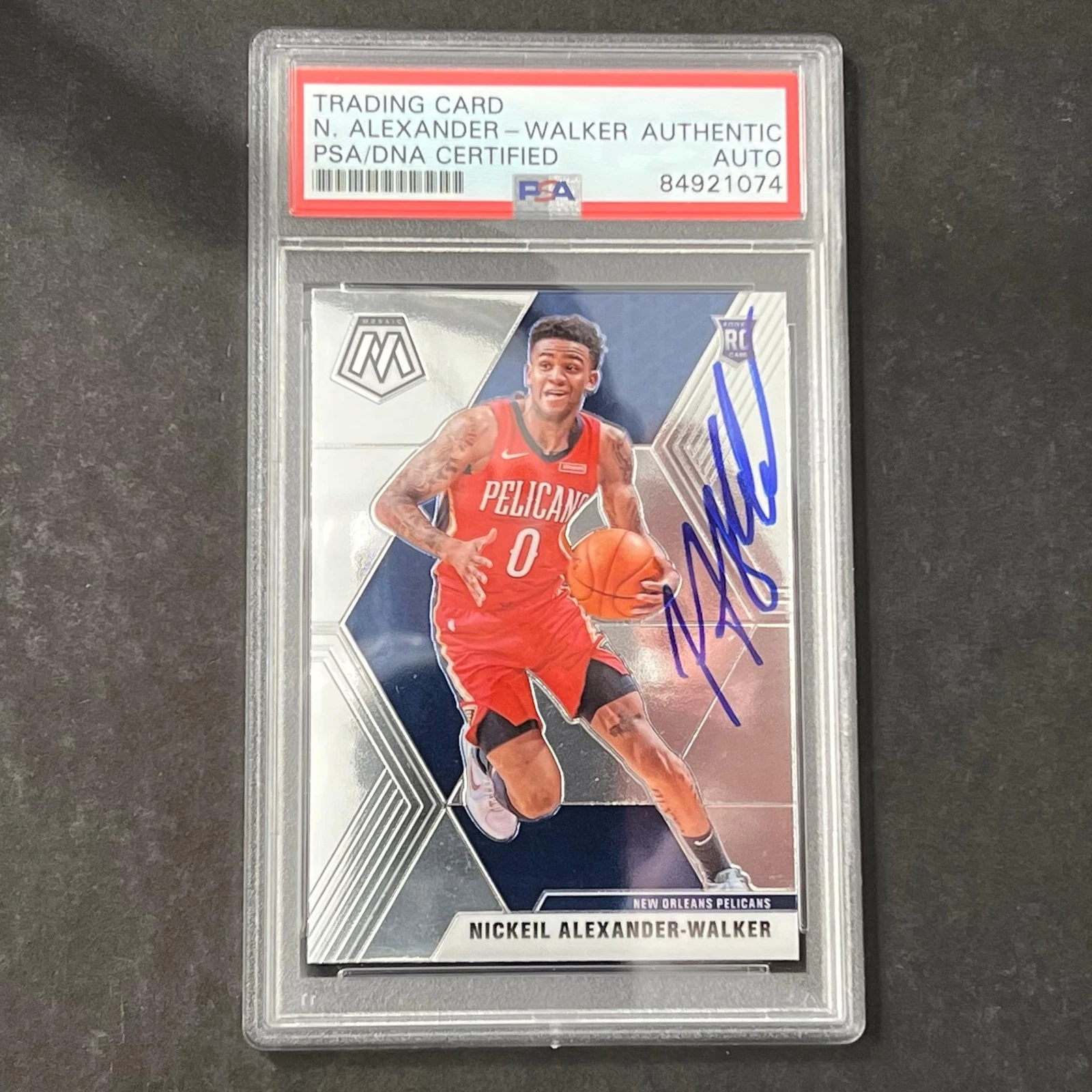 2019-20 Panini Mosaic Silver #205 Nickeil Alexander-Walker Signed Card AUTO PSA