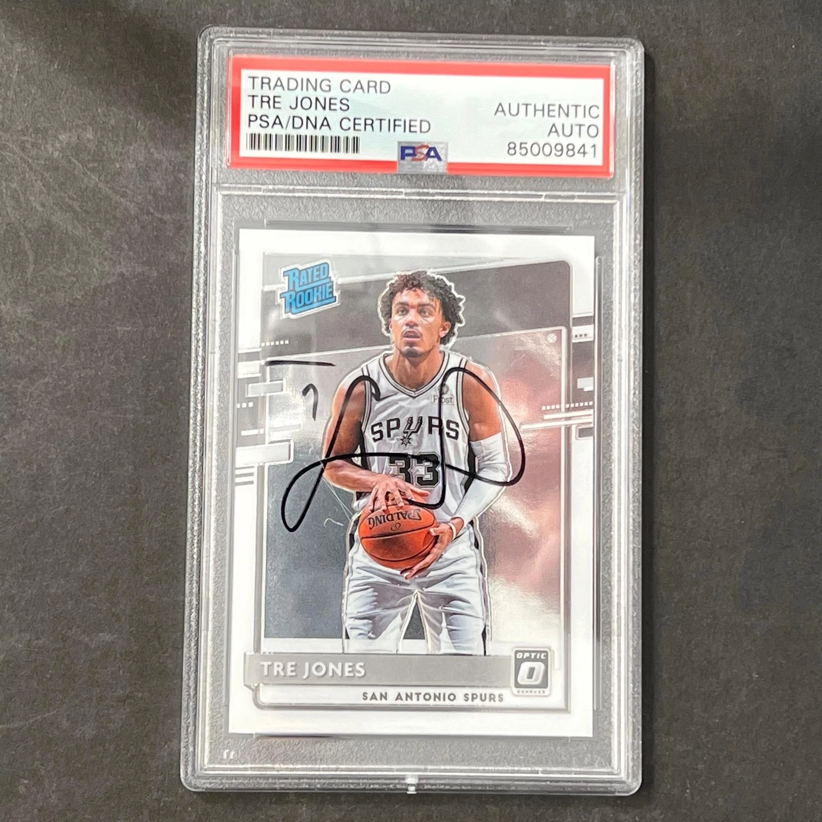2020-21 Panini Donruss Optic #188 Tre Jones Signed Card AUTO PSA/DNA Slabbed RC