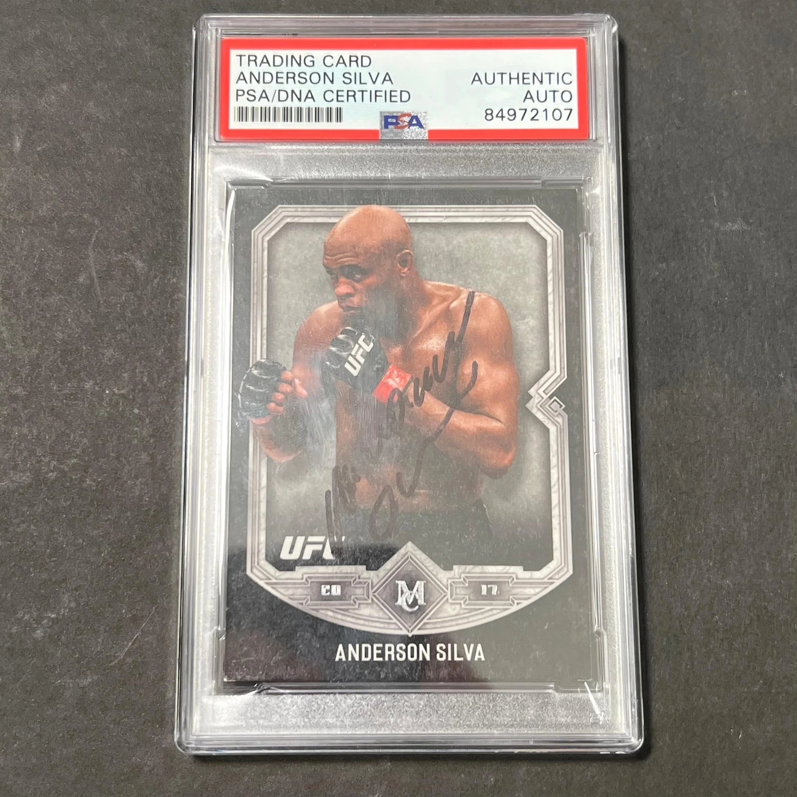 2017 Topps #10 Anderson Silva Signed Card AUTO PSA Slabbed UFC