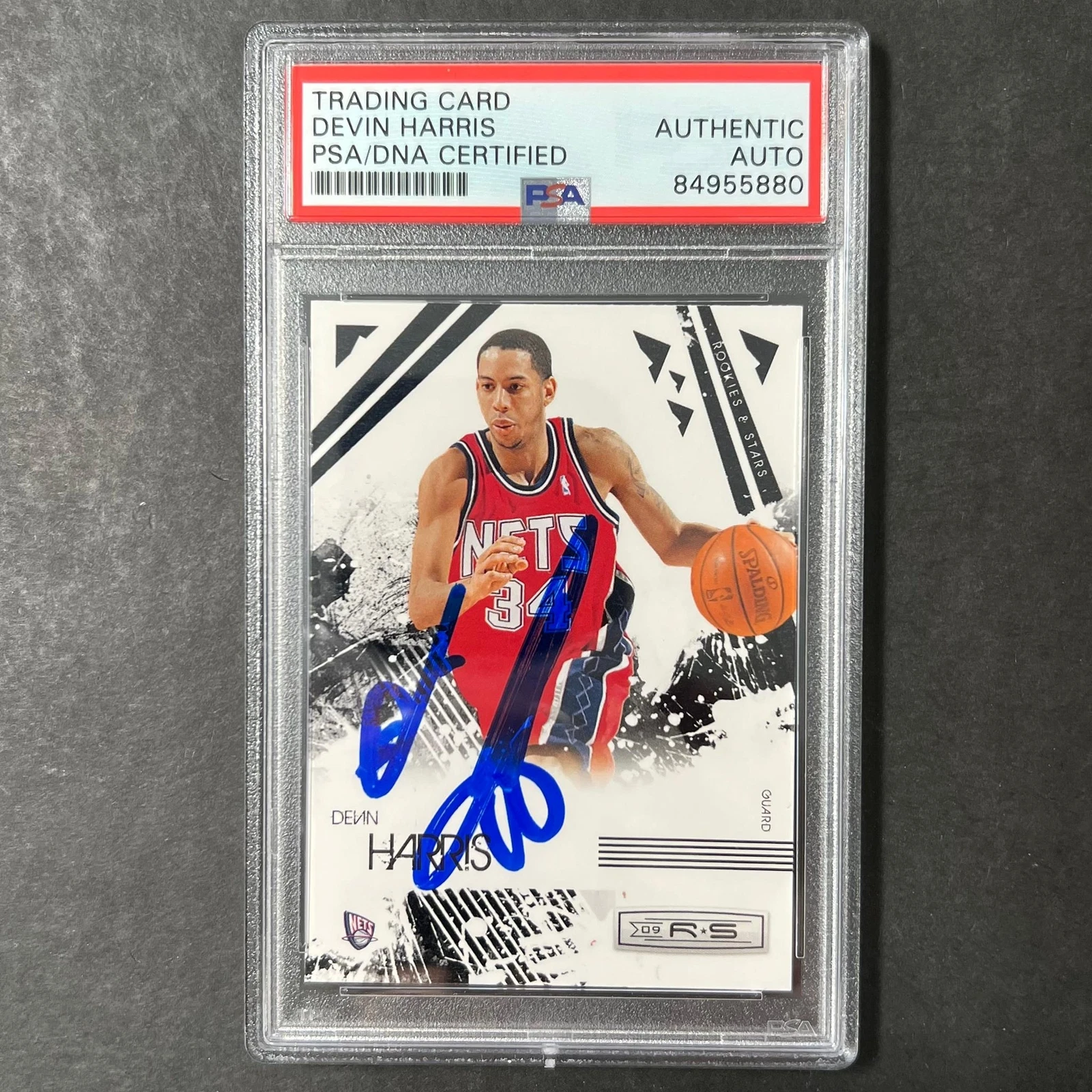 2009-10 Panini Rookies and Stars #57 Devin Harris Signed Card AUTO PSA Slabbed N