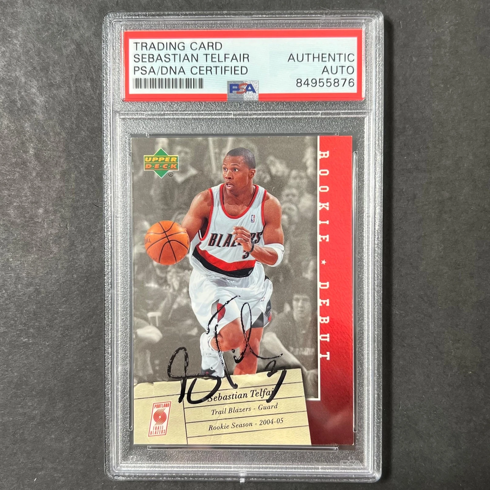 2006 Upper Deck #81 Sebastian Telfair Signed Card AUTO PSA/DNA Slabbed Trail Bla