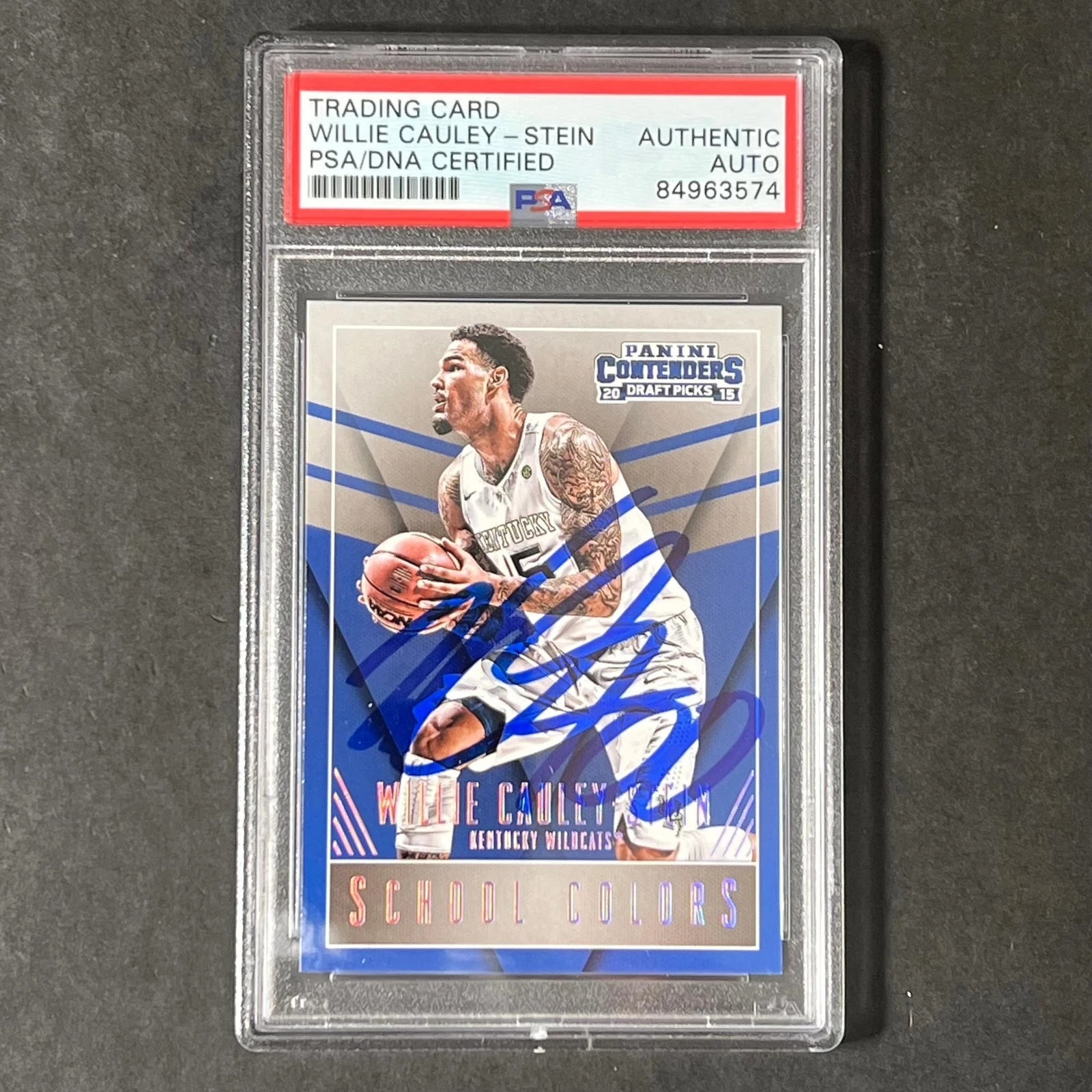2015-16 Contenders Draft Picks #50 Willie Cauley-Stein Signed Card AUTO PSA Slab