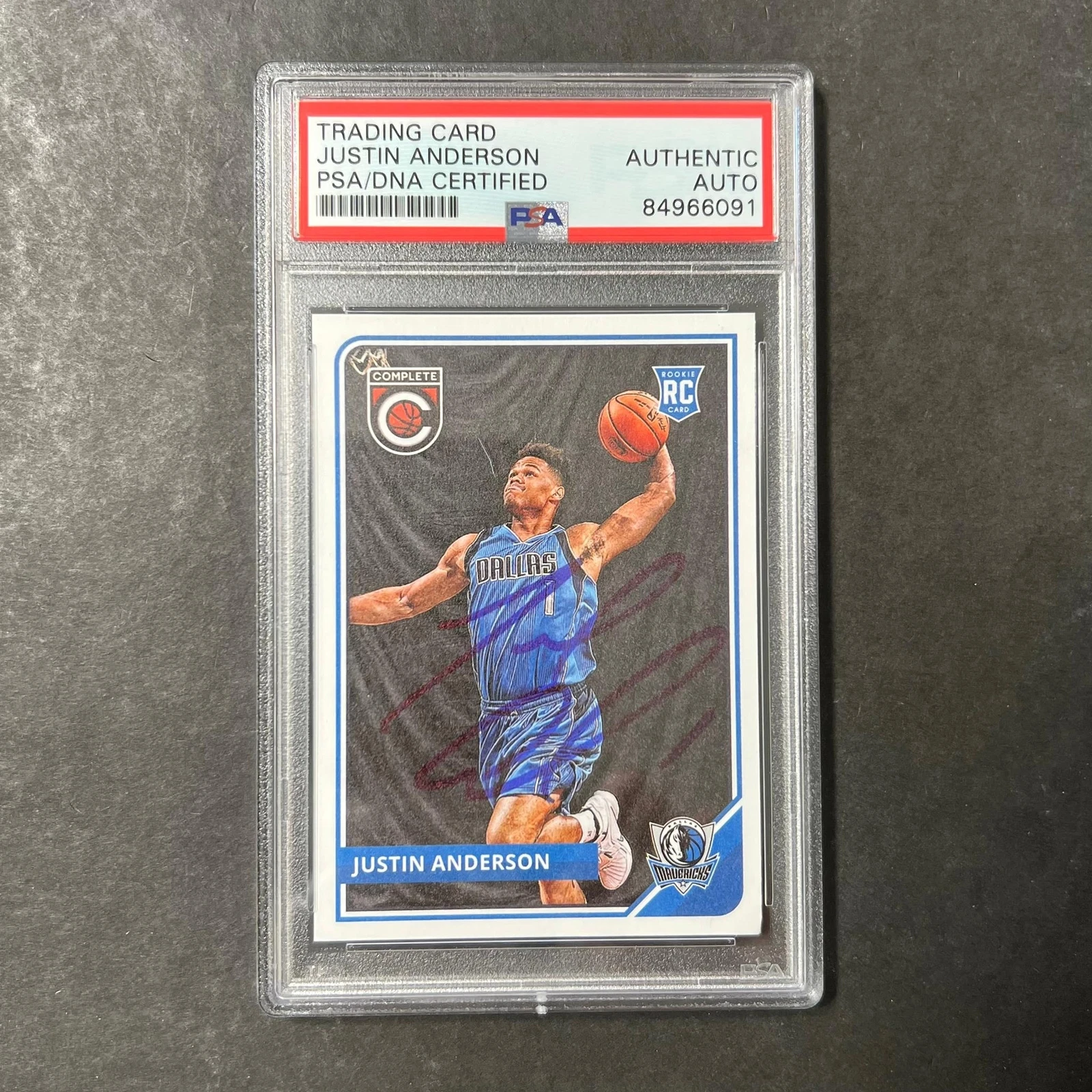 2015-16 Panini Complete #282 Justin Anderson Signed Card AUTO PSA Slabbed RC Mav