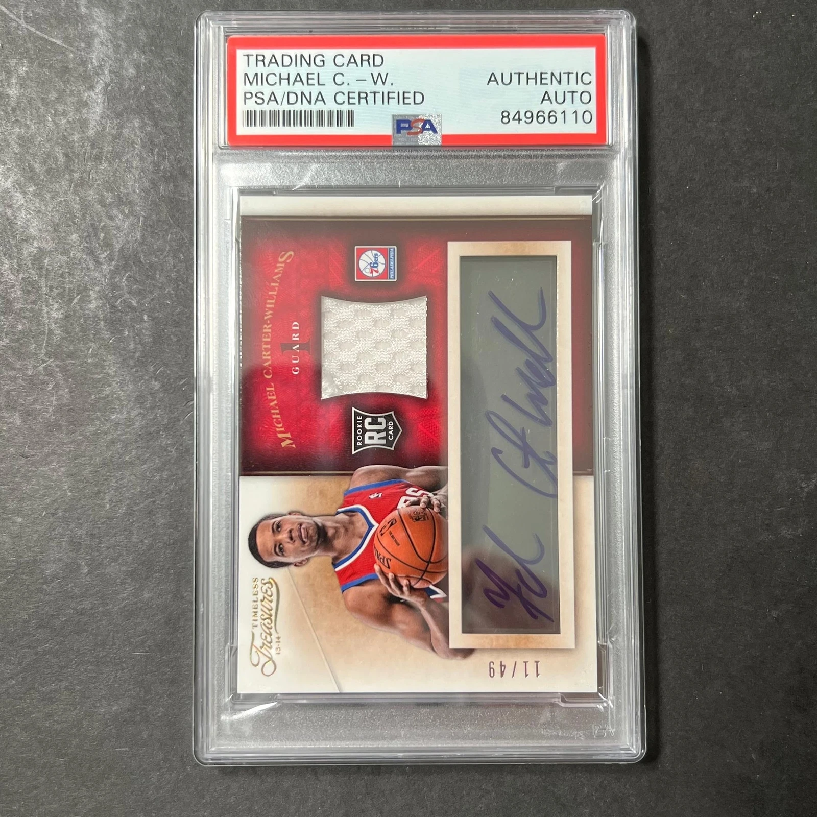 2013-14 Panini Timeless Treasures Basketball #131 Michael Carter-Williams Signed