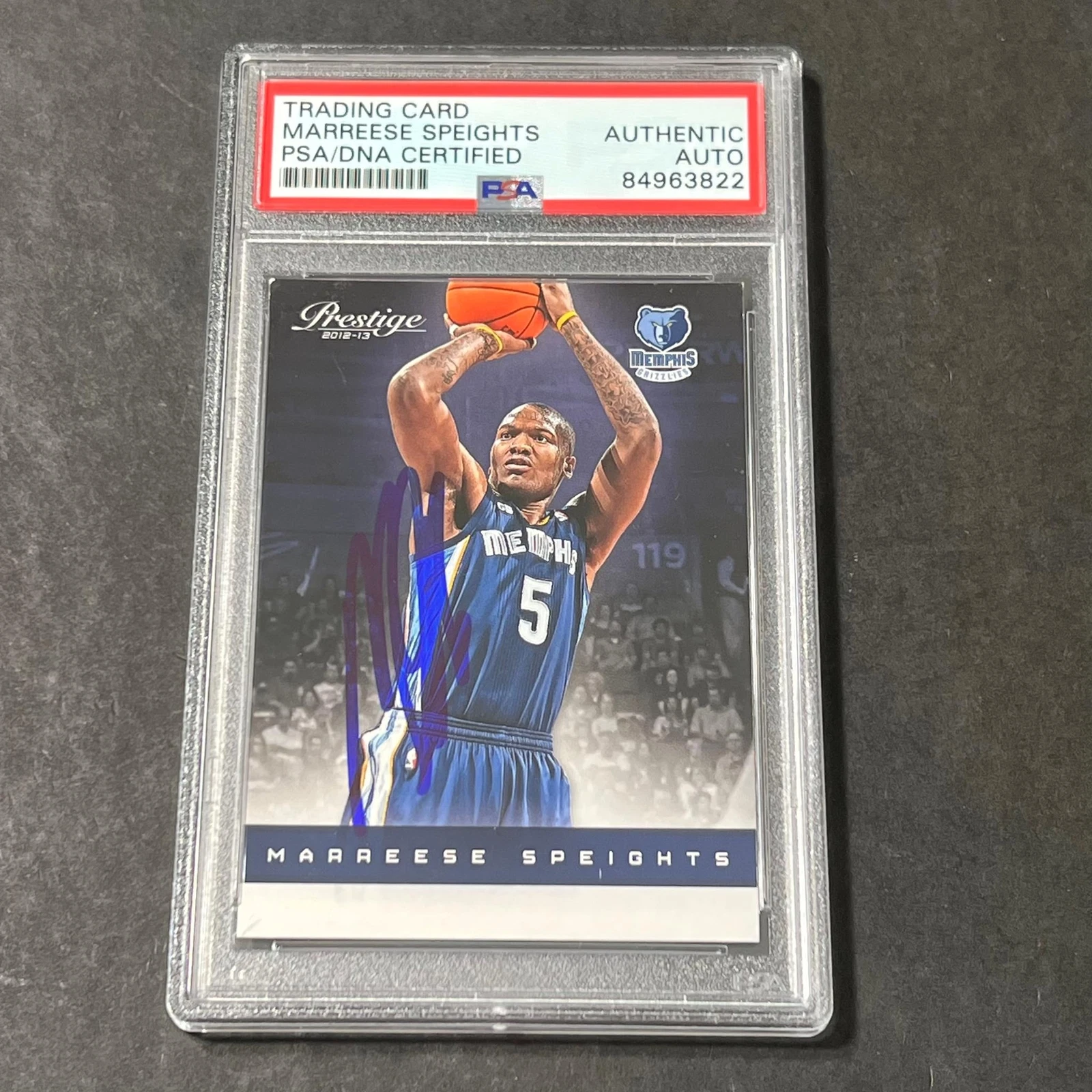 2012 Panini Basketball #124 Marreese Speights Signed Card AUTO PSA Slabbed Grizz