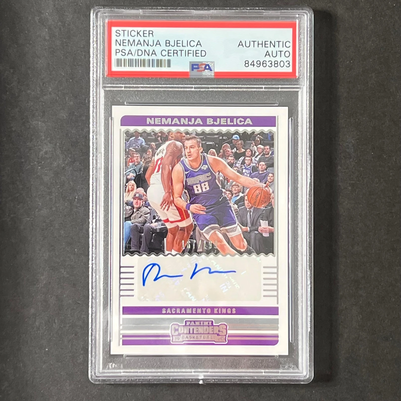 2019-2020 Panini Contenders #CA-NMJ Nemanja Bjelica Signed Card AUTO PSA/DNA Sla