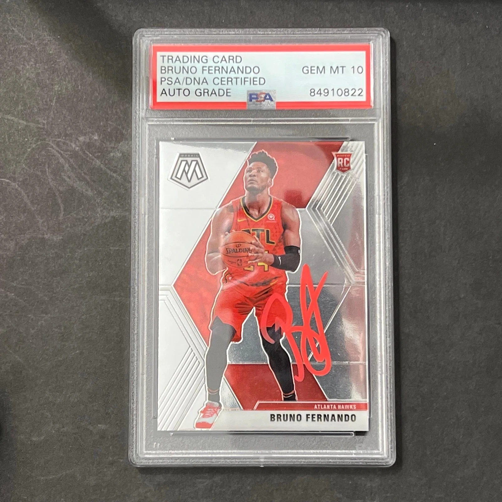 2019-20 Panini Mosaic #230 Bruno Fernando Signed Card AUTO 10 PSA Slabbed RC Haw