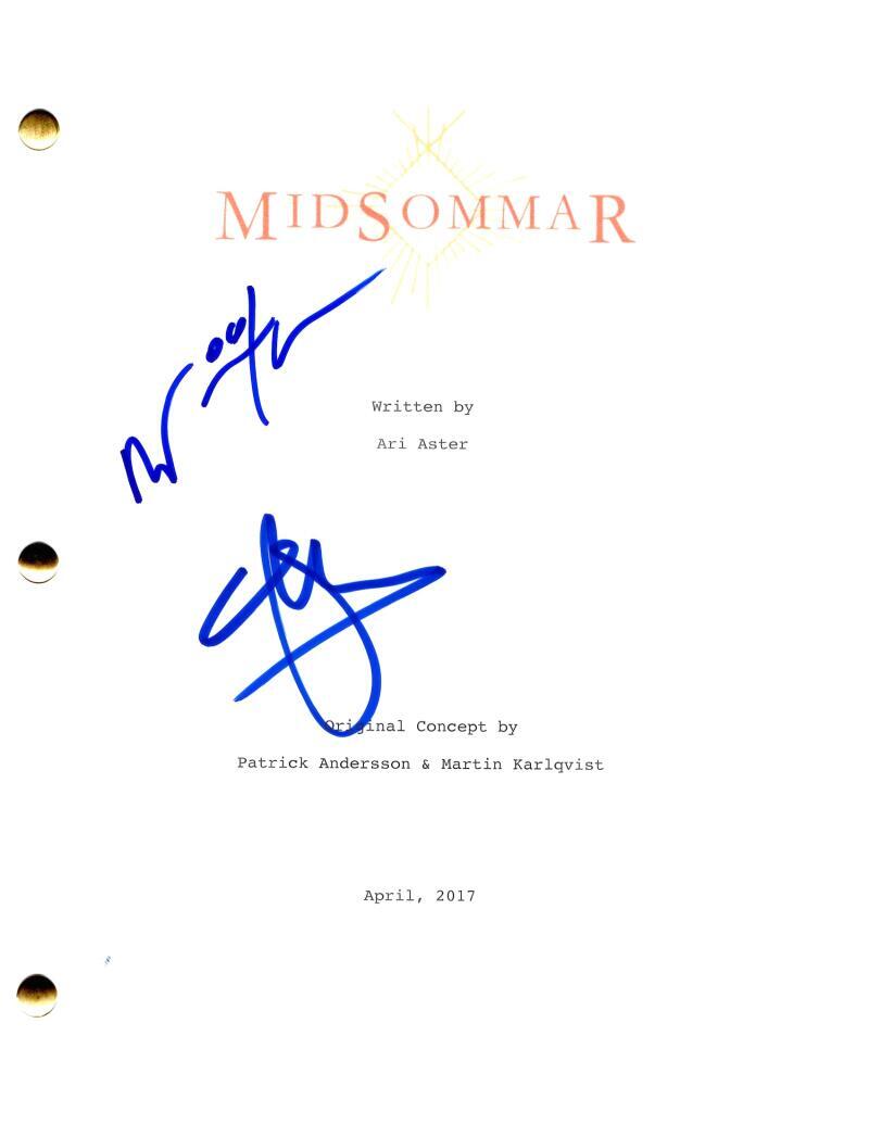 William Jackson Harper & Will Poulter Signed Autograph Midsommar Movie Script