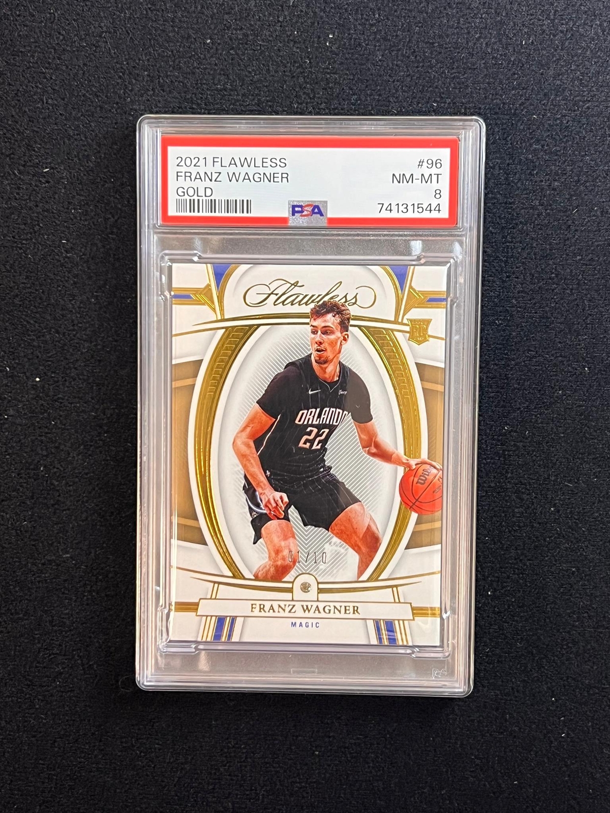 2021-22 Panini Flawless Gold #96 Franz Wagner Card PSA/DNA NM-MT 8 Slabbed RC Ma