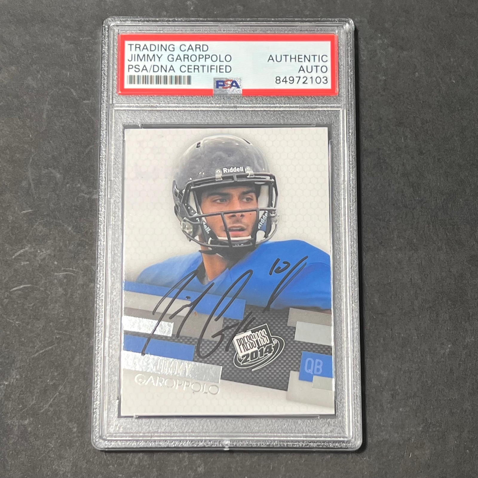 2014 PressPass #20 Jimmy Garoppolo Signed Card AUTO PSA Slabbed 49ers
