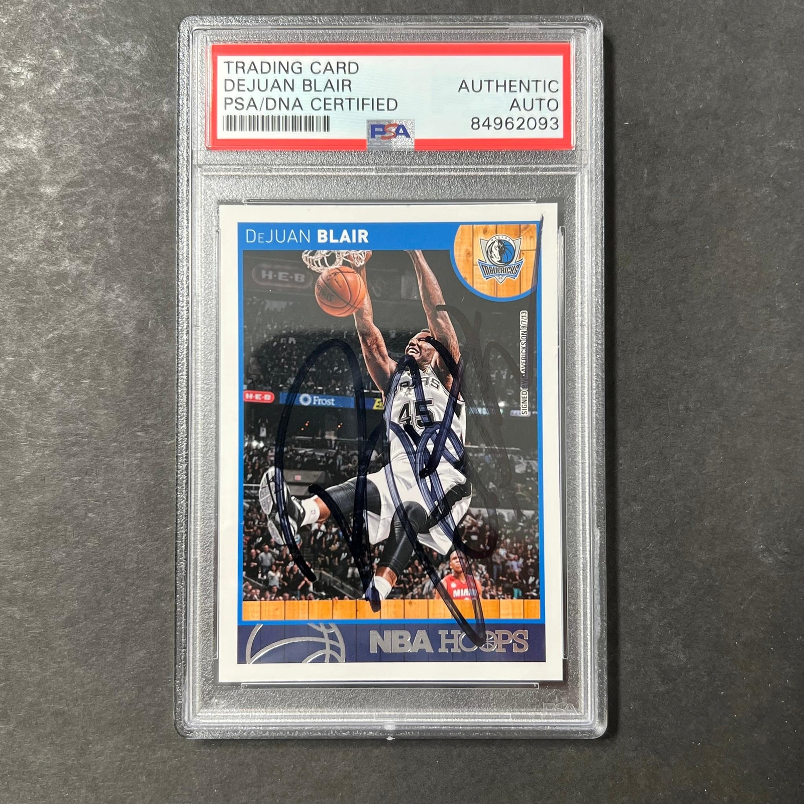 2013 Panini America #210 Dejuan Blair Signed Card AUTO PSA Slabbed Mavericks