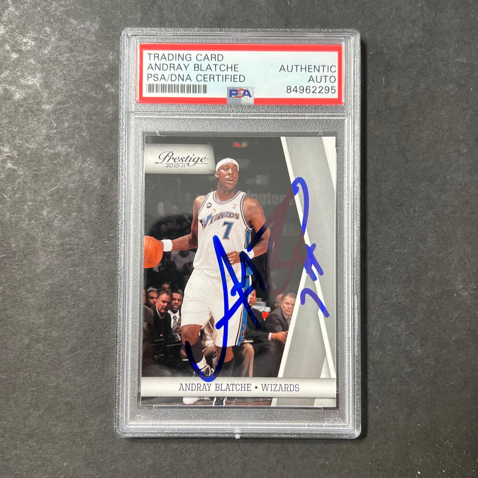 2010-11 Panini Prestige #118 Andray Blatche Signed Card AUTO PSA Slabbed Wizards