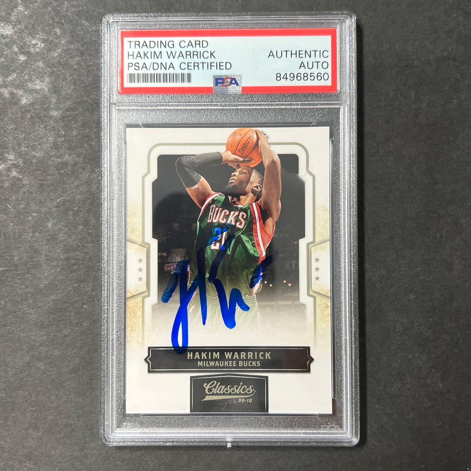 2009-10 Panini #50 Hakim Warrick Signed Card AUTO PSA Slabbed Bucks