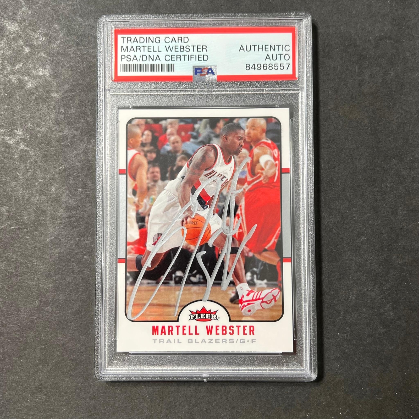 2006-07 Topps Finest #163 Martell Webster Signed Card AUTO PSA Slabbed Trail Bla