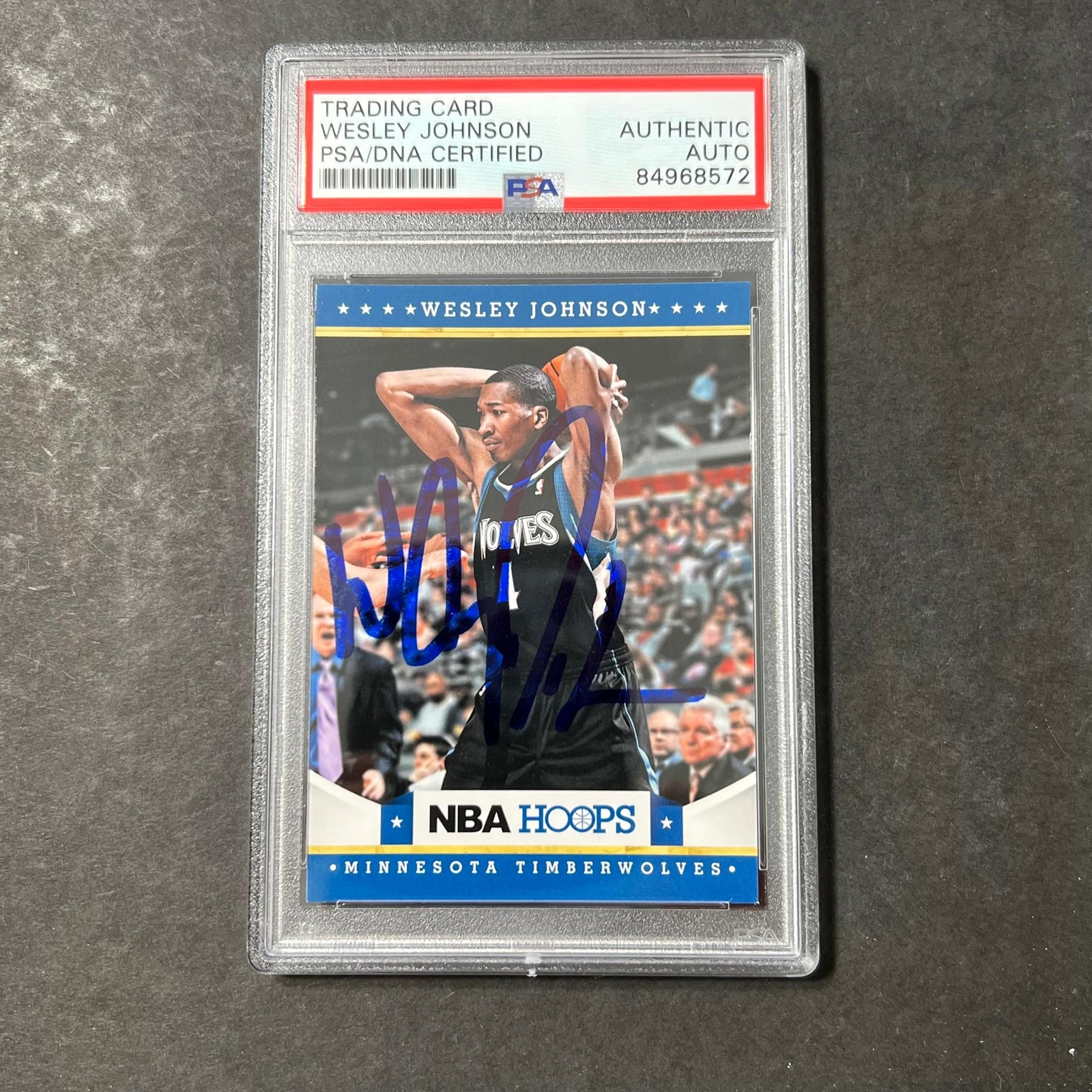 2012 Panini NBA Hoops #121 Wesley Johnson Signed Card Auto PSA Slabbed RC Timber
