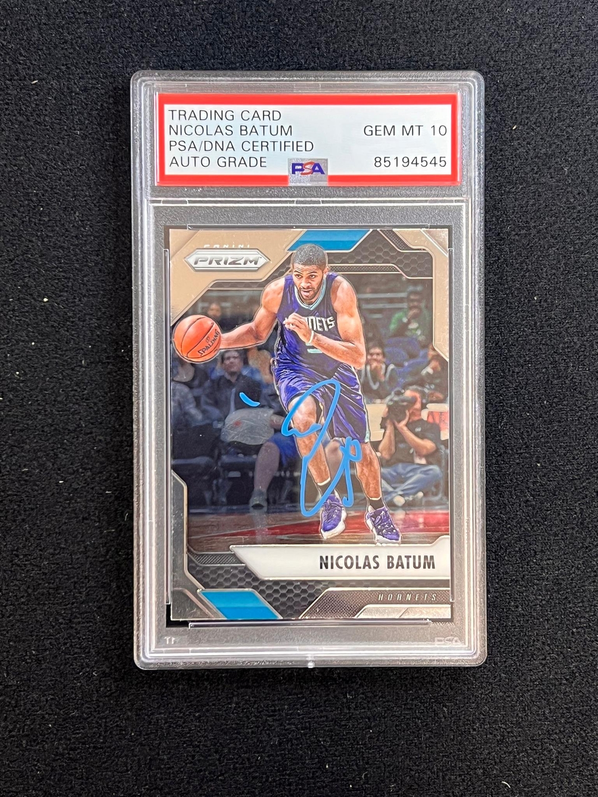 2016-17 Panini Prizm #92 Nicolas Batum Signed Card AUTO 10 PSA Slabbed Hornets