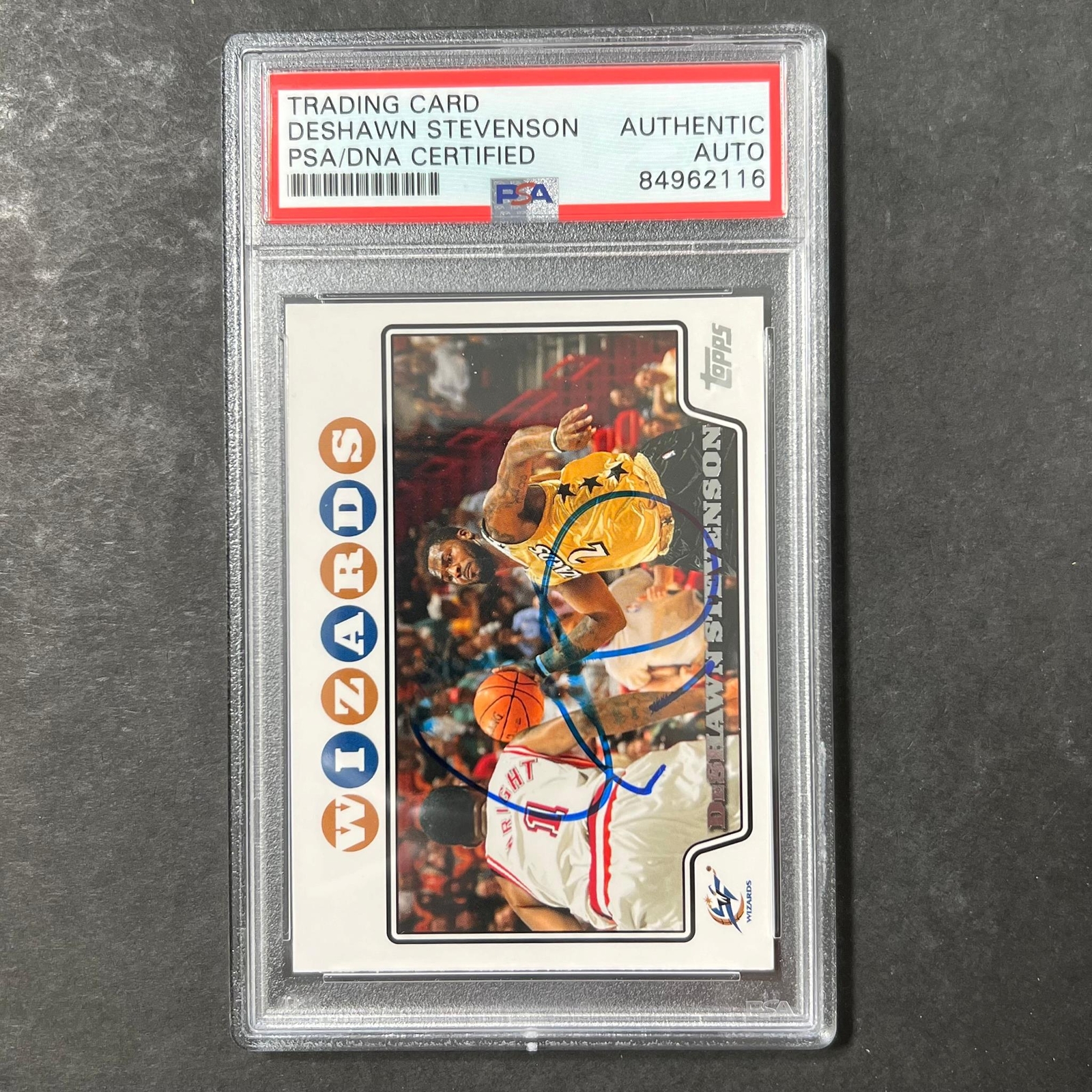 2008-09 Topps #37 DeShawn Stevenson Signed Card AUTO PSA Slabbed Wizards