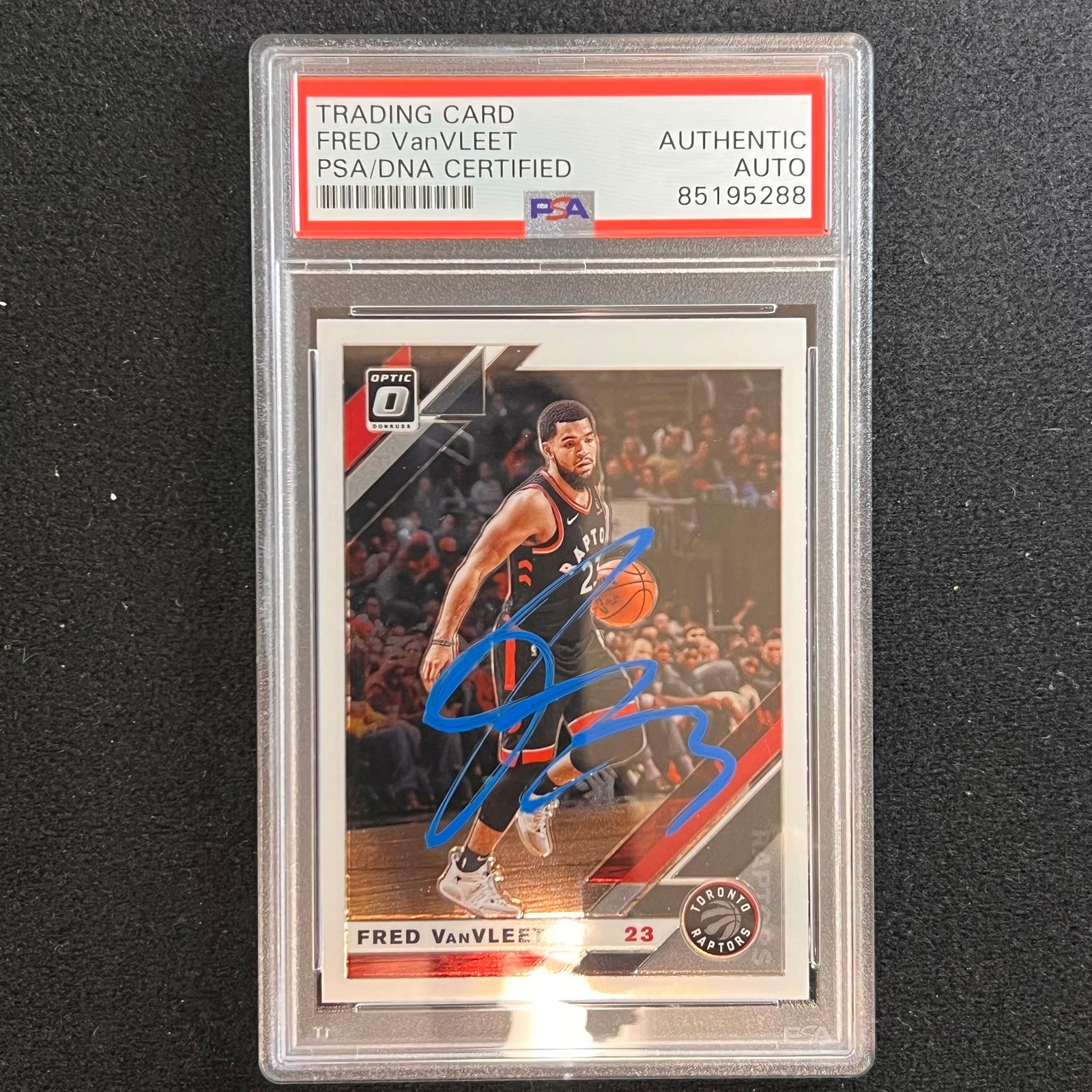 2019-20 Panini Donruss Optic #9 Fred VanVleet Signed Card AUTO PSA Slabbed Rapto