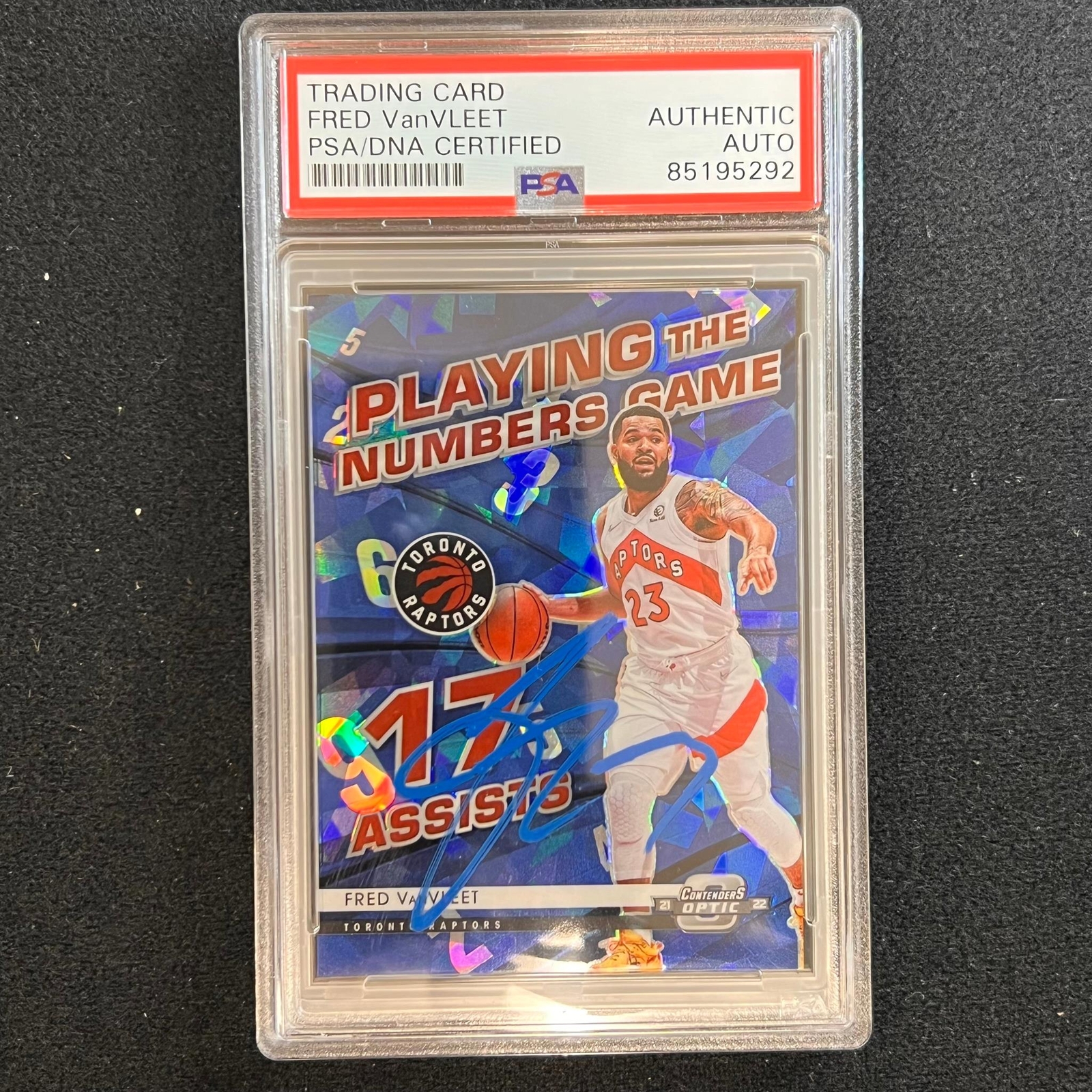 2021-22 Panini Contenders Optic #25 Fred VanVleet Signed Card AUTO PSA Slabbed R