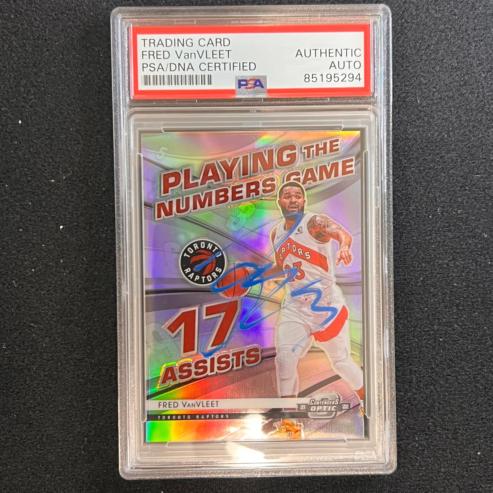 2021-22 Panini Contenders Optic #25 Fred VanVleet Signed Card AUTO PSA Slabbed R