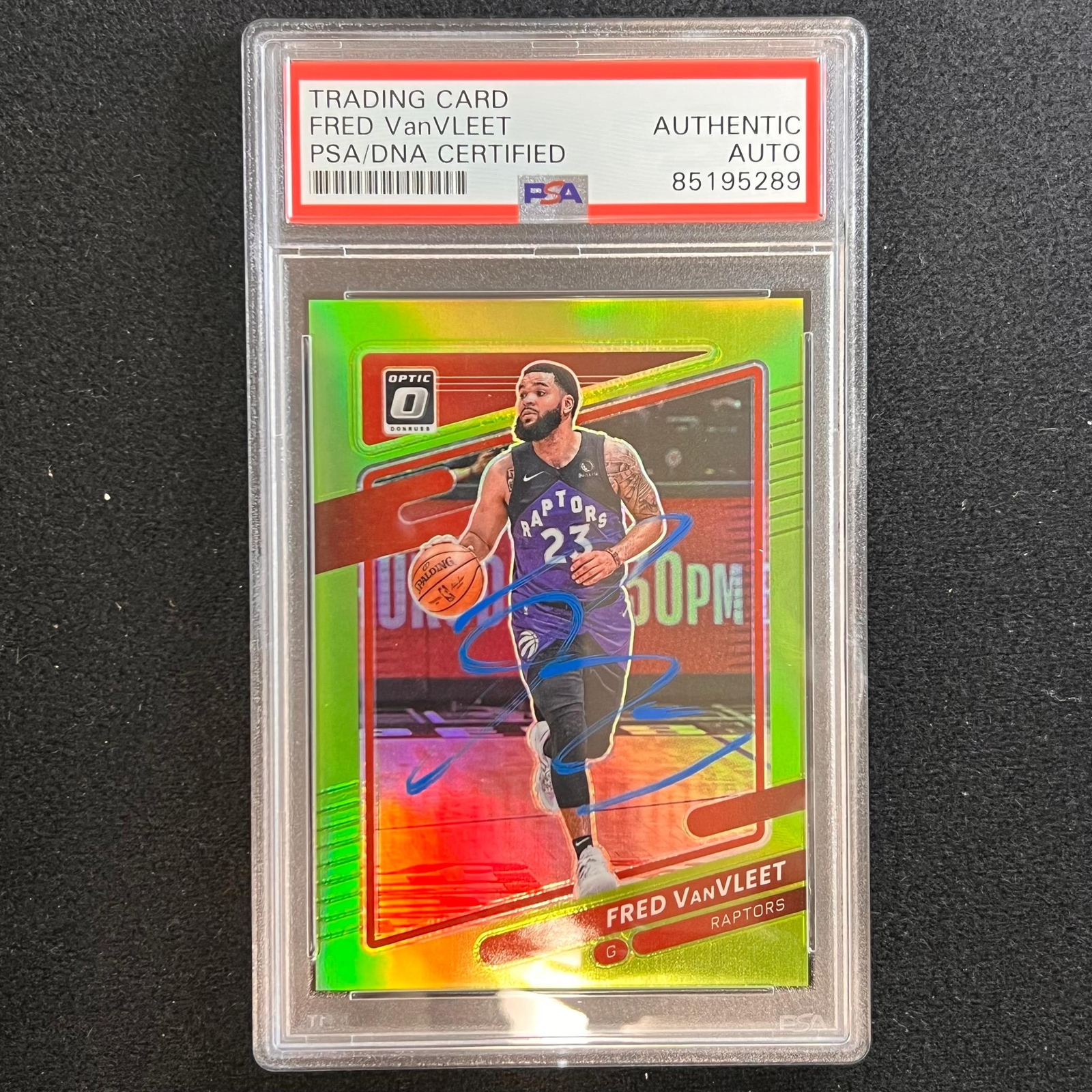 2021-22 Panini Donruss Optic #1 Fred VanVleet Signed Card AUTO PSA Slabbed Rapto