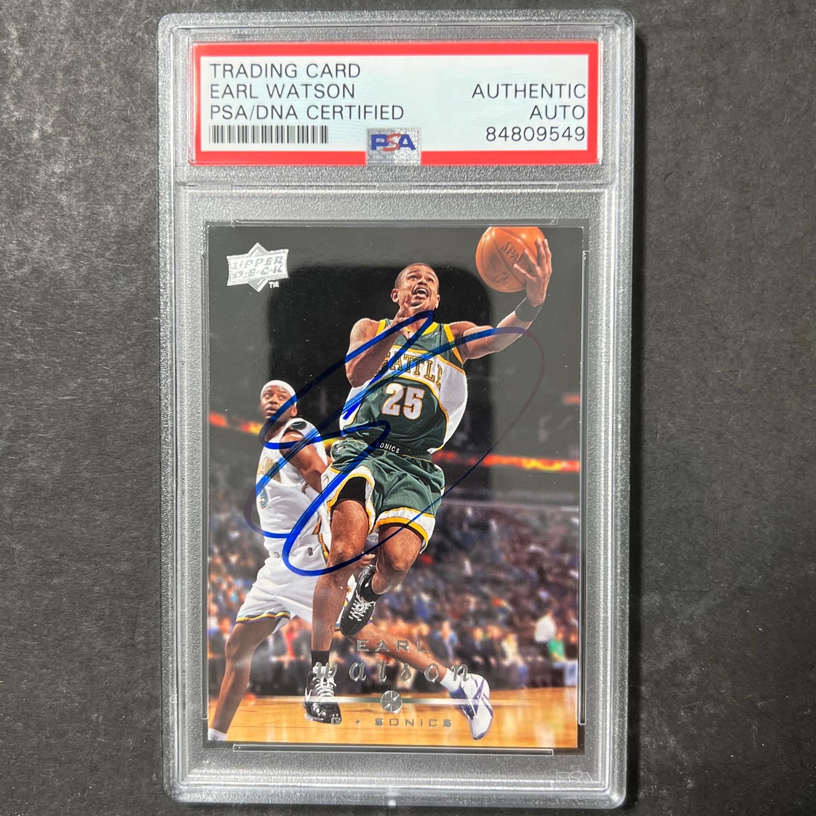 2008-09 Upper Deck Basketball #179 Earl Watson Signed Card AUTO PSA Slabbed Soni