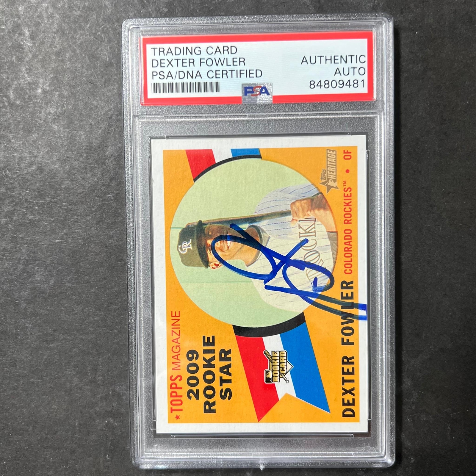 2009 Topps Rookie Star #122 Dexter Fowler Signed Card PSA Slabbed Auto Rockies