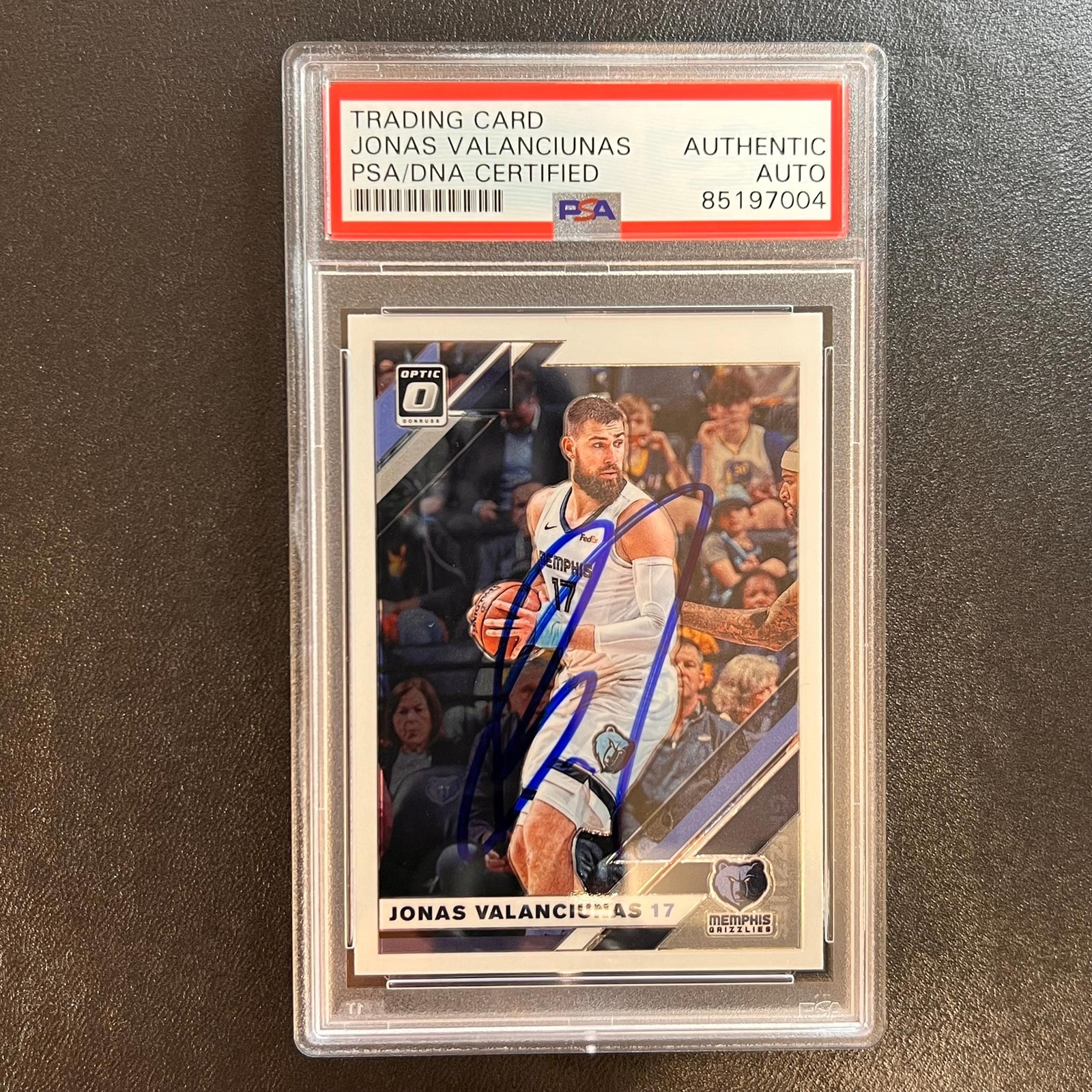 2019-20 Panini Donruss Optic #130 Jonas Valanciunas Signed Card AUTO PSA Slabbed