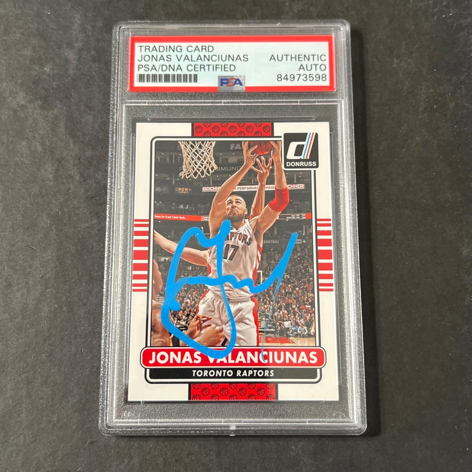 2015 Panini Donruss #88 Jonas Valanciunas Signed Card AUTO PSA Slabbed Raptors
