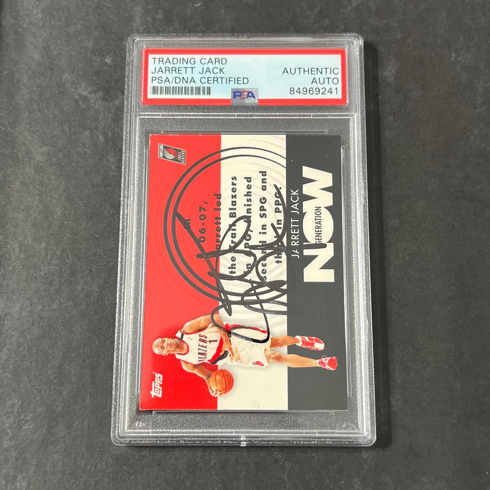 2007 Topps Generation Now #GN19 Jarrett Jack Signed Card AUTO PSA Slabbed Blazer