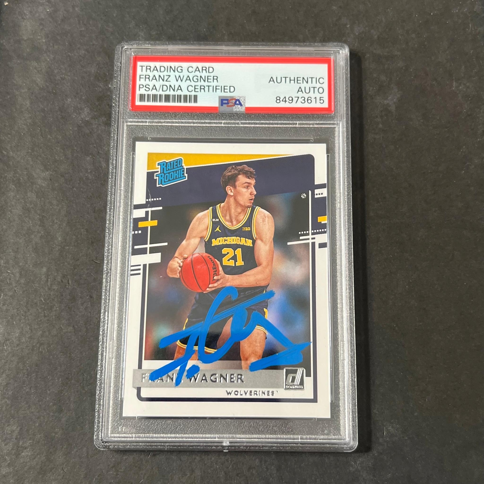 2021 Donruss Rated Rookie #34 Franz Wagner Signed Card AUTO PSA Slabbed RC Michi