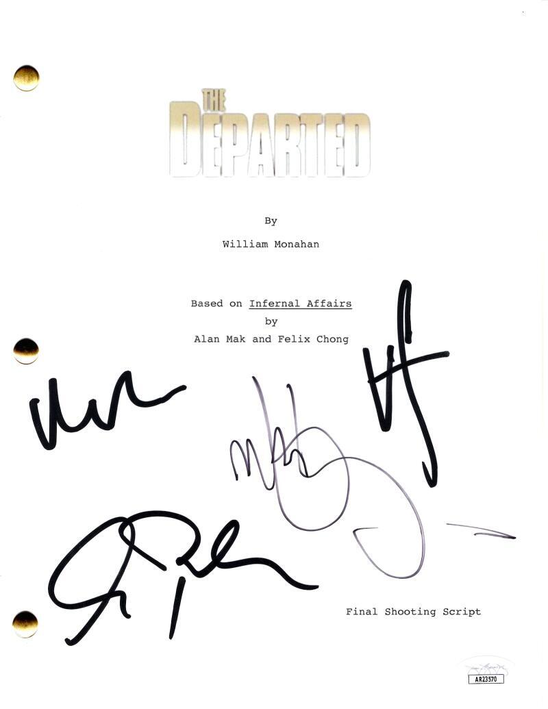 Mark Wahlberg Matt Damon Baldwin +1 Signed Autograph The Departed Script JSA COA