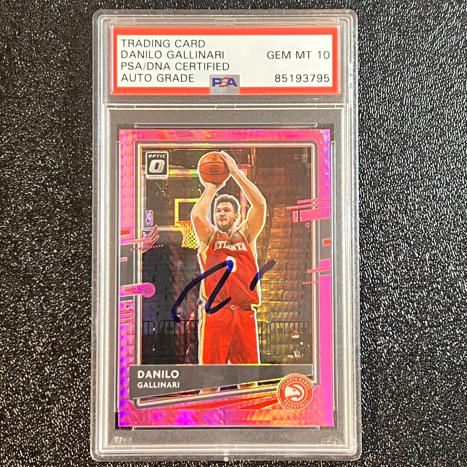 2020-21 Panini Donruss Optic #7 Danilo Gallinari Signed Card AUTO 10 PSA Slabbed