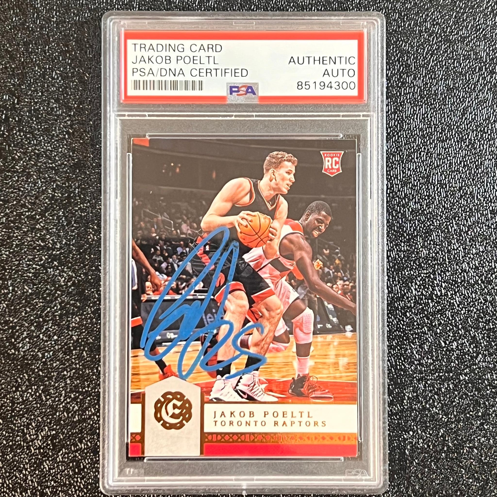 2016-17 Panini Excalibur #166 Jakob Poeltl Signed Card AUTO PSA Slabbed RC Rapto