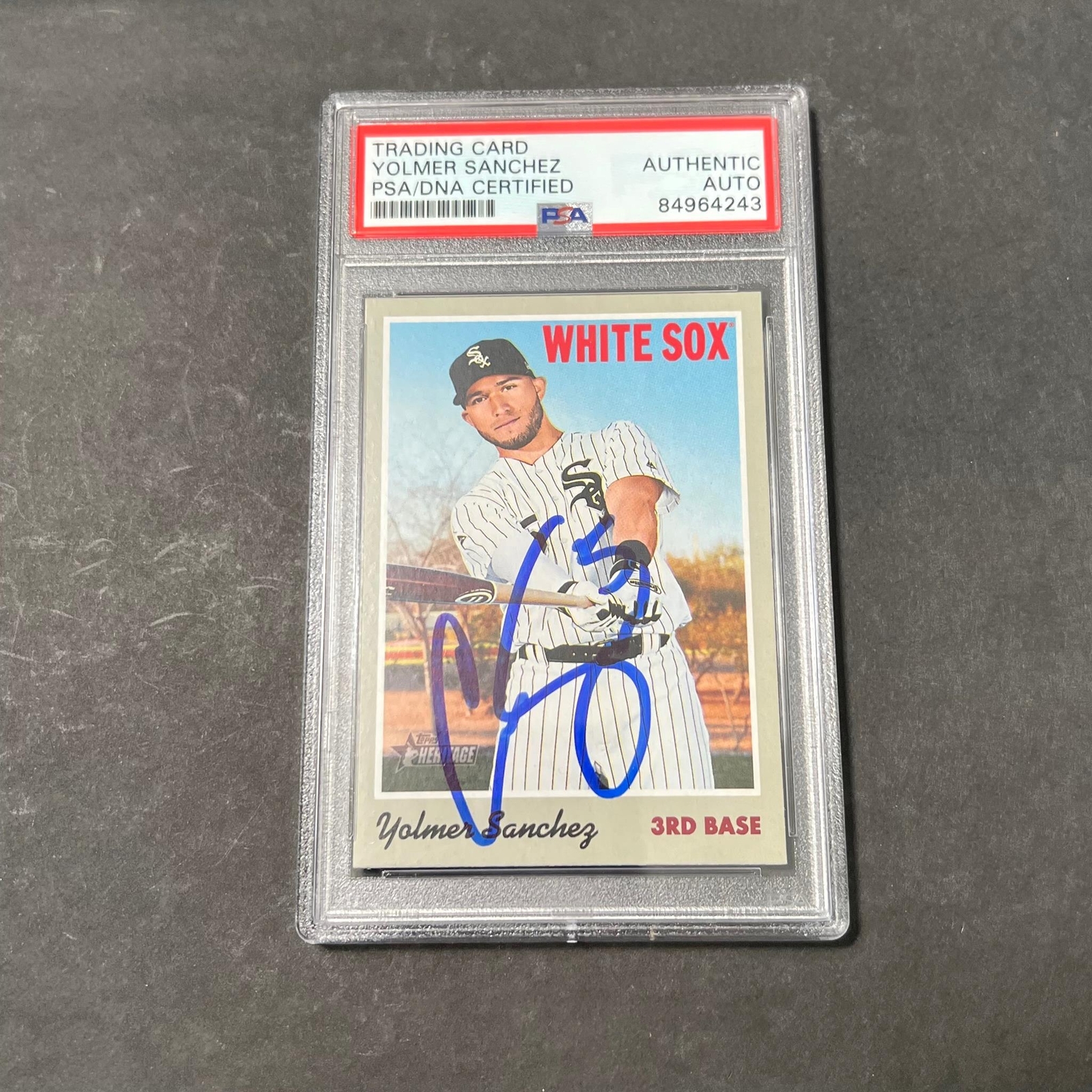2019 Topps Heritage #91 Yolmer Sanchez Signed Card PSA Slabbed Auto White Sox