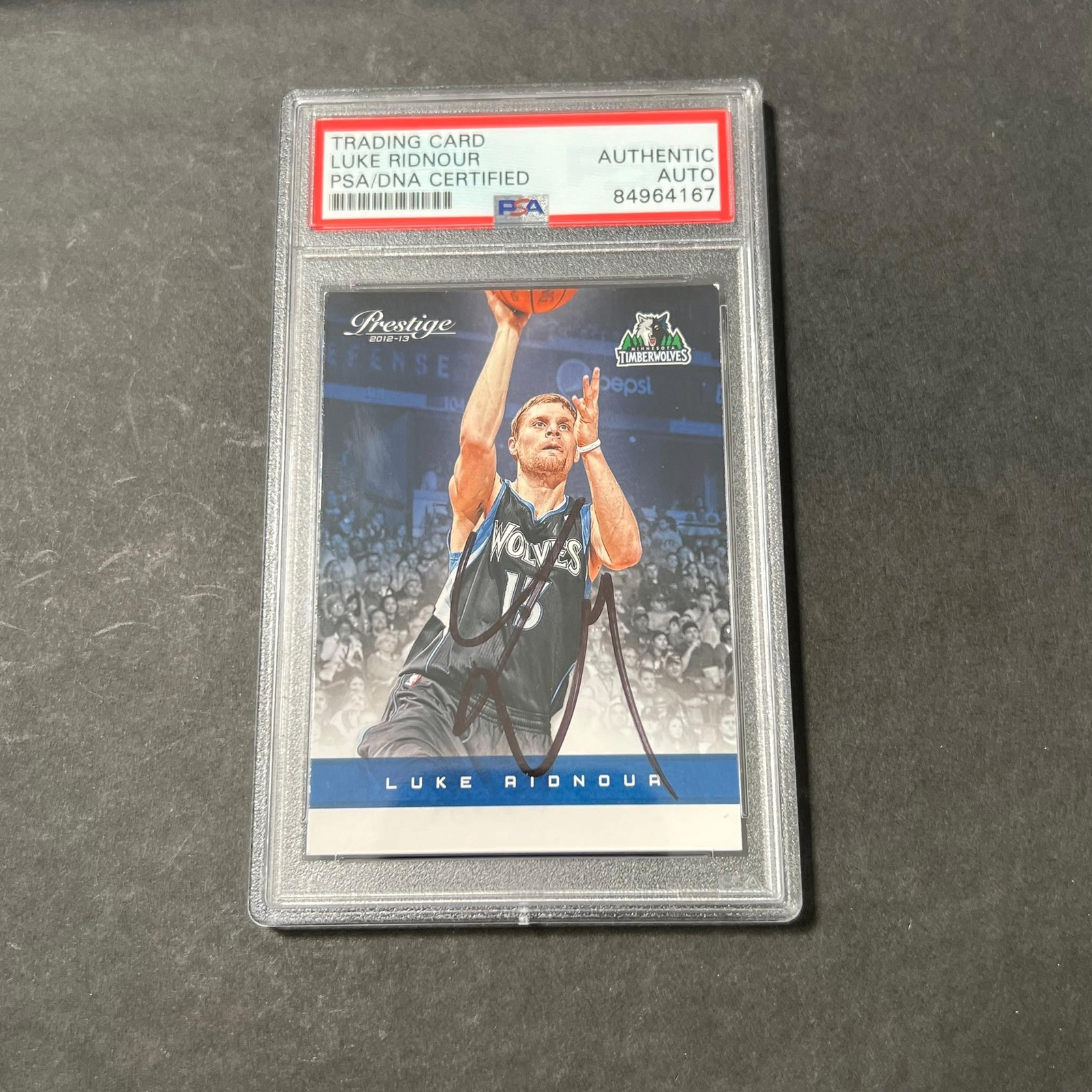 2012-13 Panini Prestige #115 Luke Ridnour Signed Card AUTO PSA Slabbed Timberwol