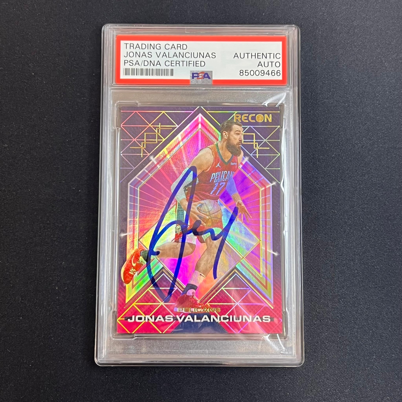 2021-22 Panini Recon #35 Jonas Valanciunas Signed Card AUTO PSA Slabbed Pelicans