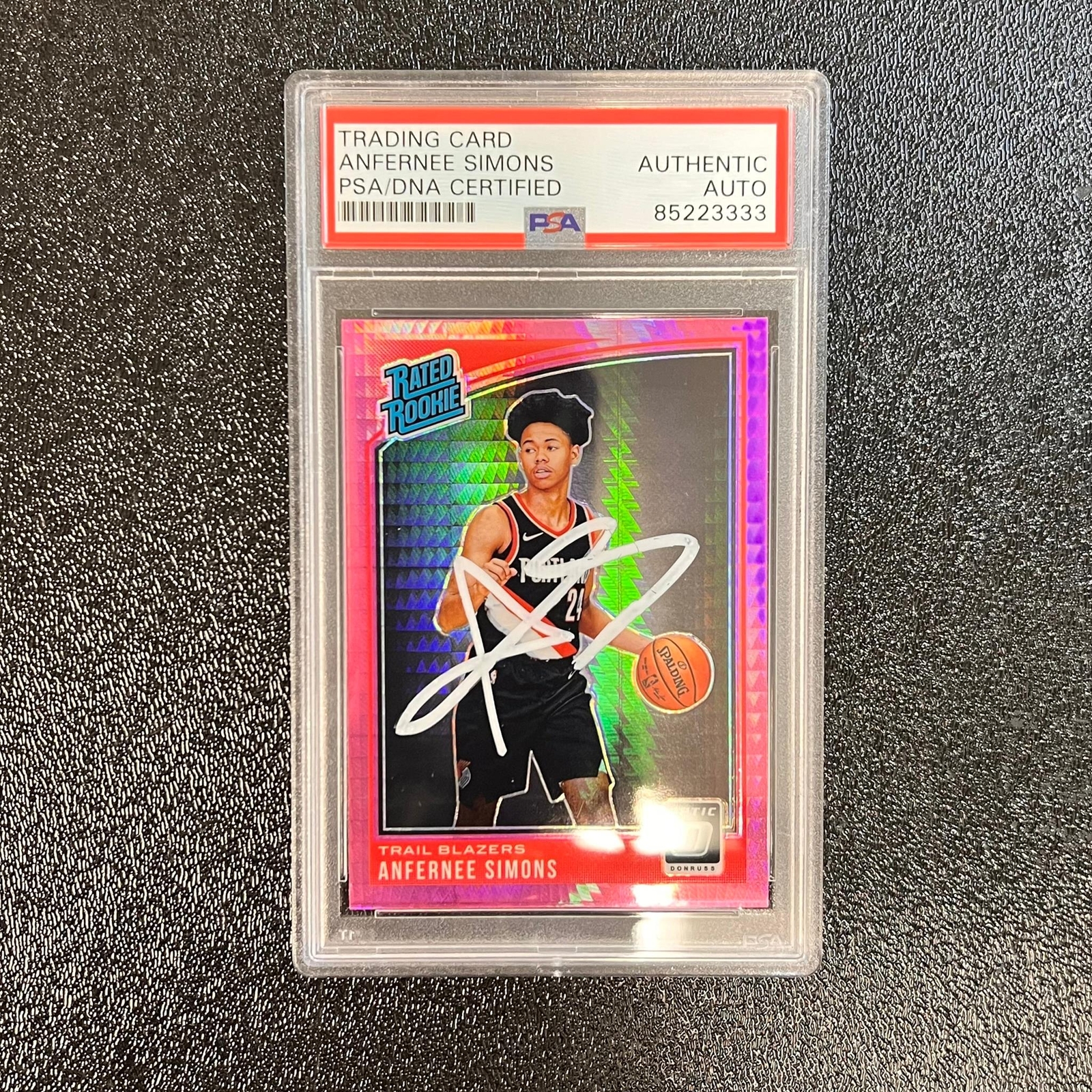 2018 Donruss Optic Rated Rookie #186 ANFERNEE SIMONS Signed Rookie Card AUTO PSA