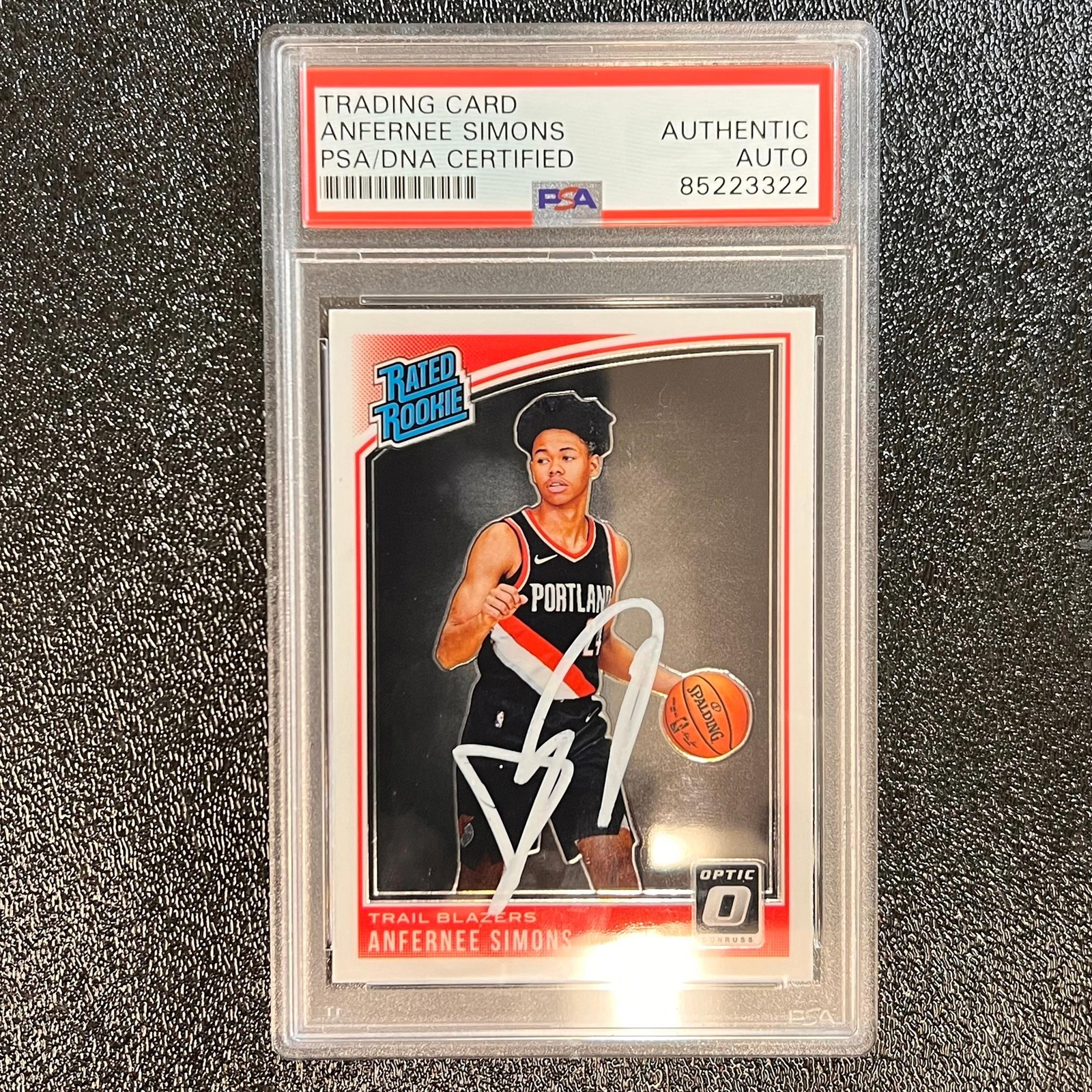 2018 Panini Donruss Optic Rated Rookie #186 ANFERNEE SIMONS Signed Rookie Card A