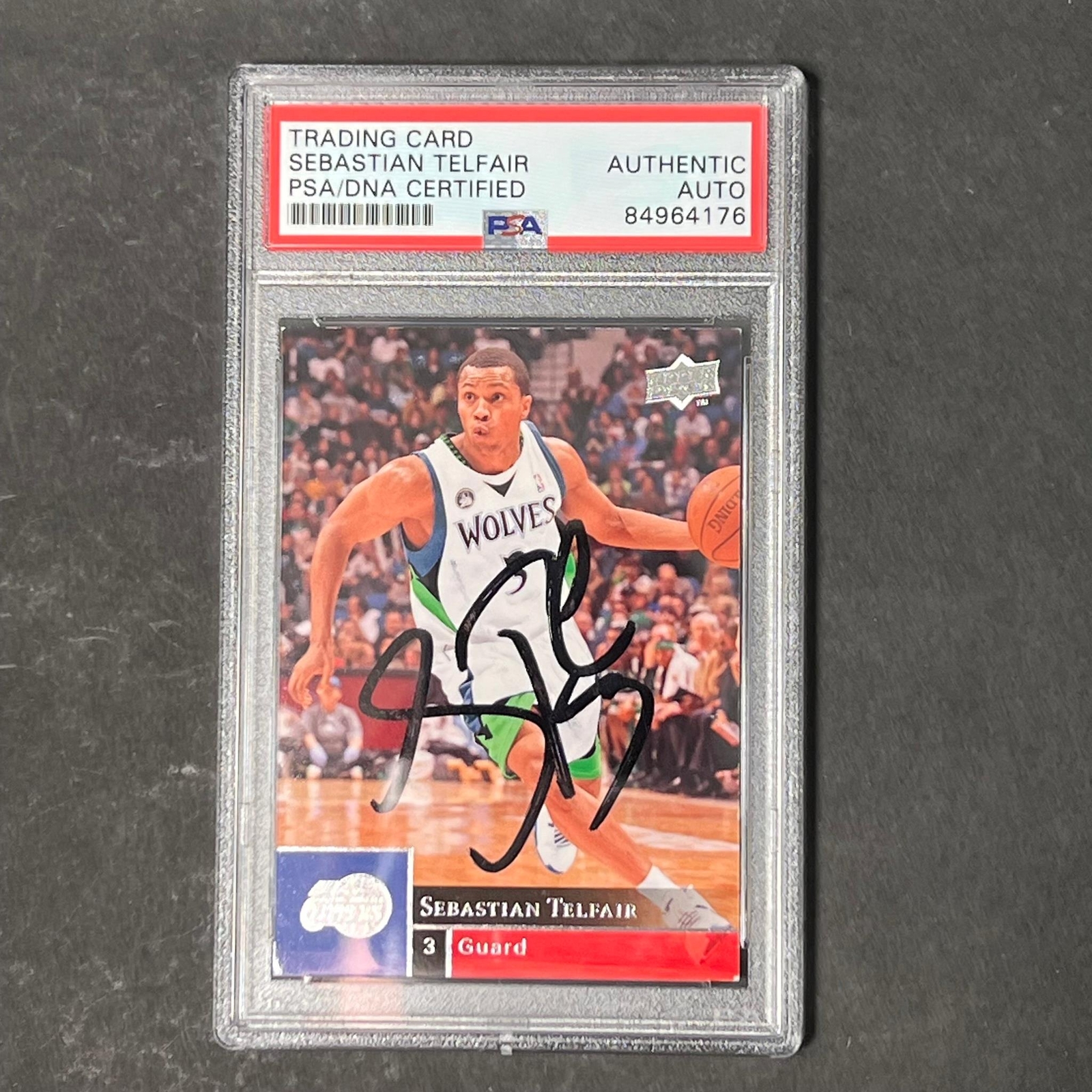 2009-10 Upper Deck #108 Sebastian Telfair Signed Card AUTO PSA/DNA Slabbed Clipp