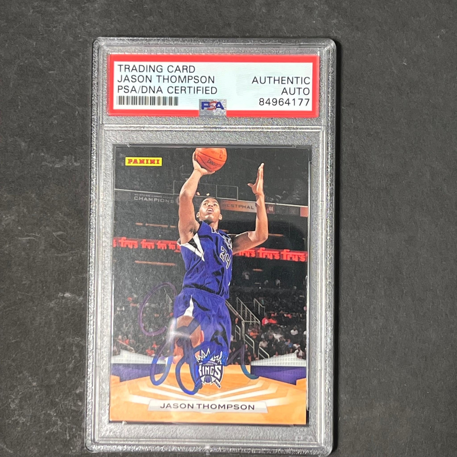 2009-10 Panini #295 Jason Thompson Signed Card AUTO PSA/DNA Slabbed Kings