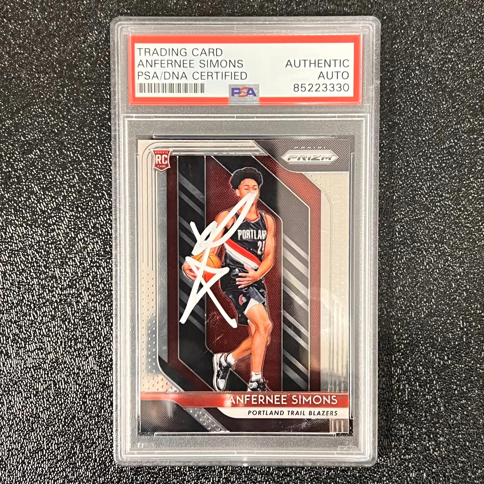 2018 Panini Prizm #61 ANFERNEE SIMONS Signed Rookie Card AUTO PSA Slabbed RC Bla