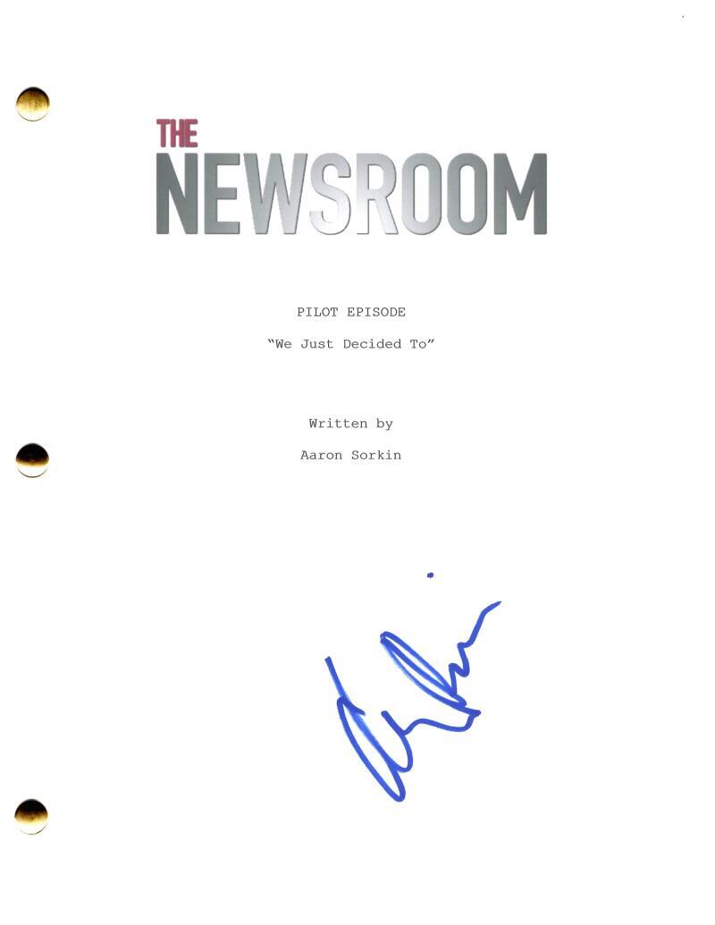 ALLISON PILL SIGNED AUTOGRAPH AARON SORKIN THE NEWSROOM PILOT SCRIPT SCREENPLAY COLLECTIBLE MEMORABILIA
